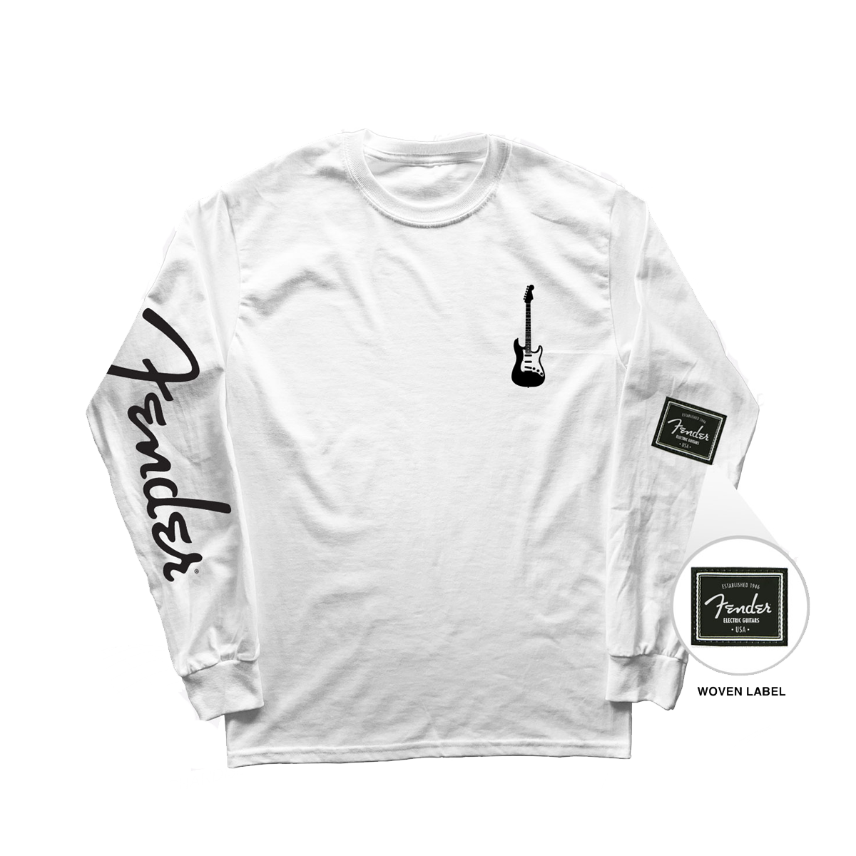 Fender Static Long Sleeve T Shirt White