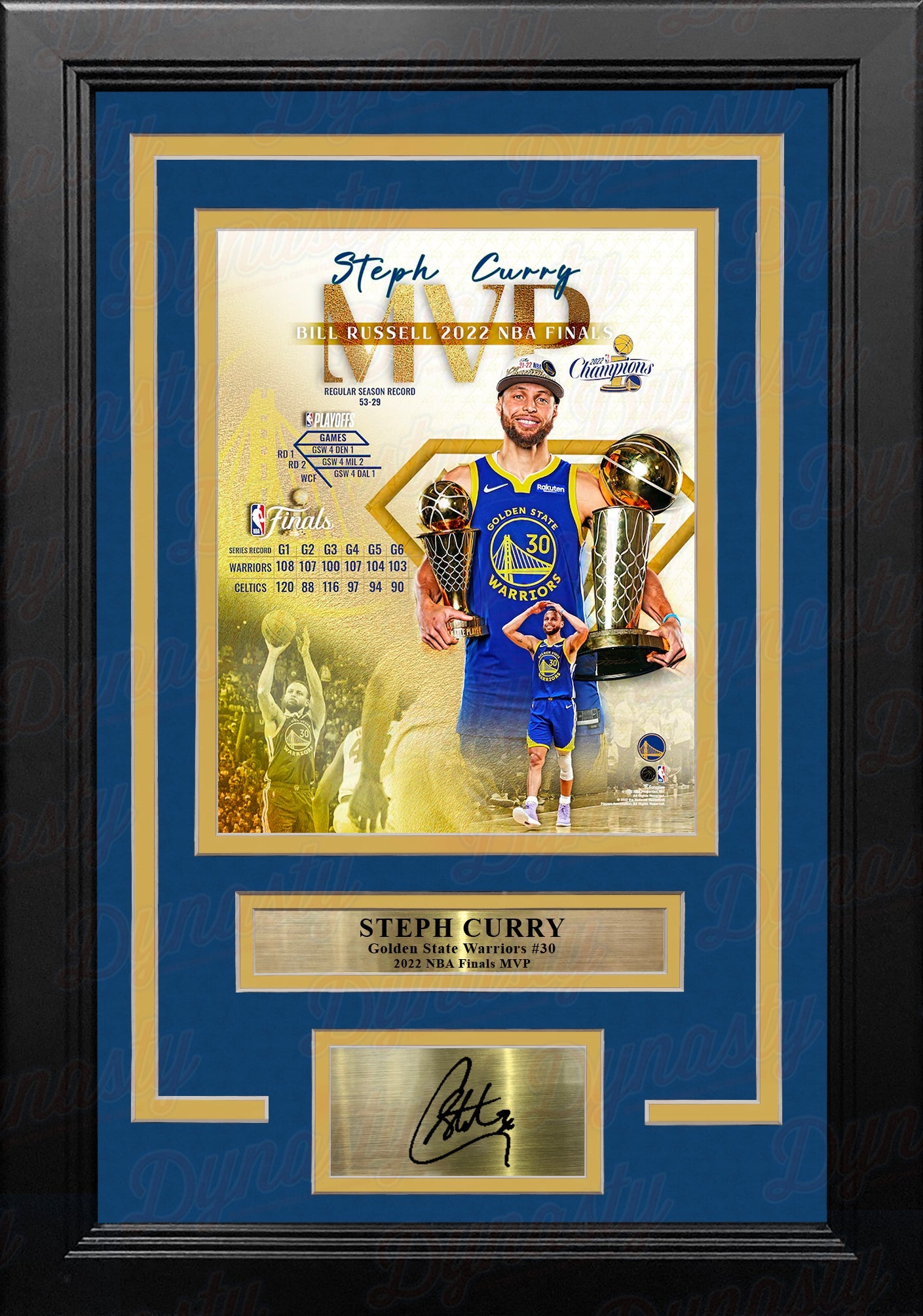 Steph Curry Golden State Warriors 2022 Finals MVP 8x10 Framed Collage Photo with Engraved Autograph