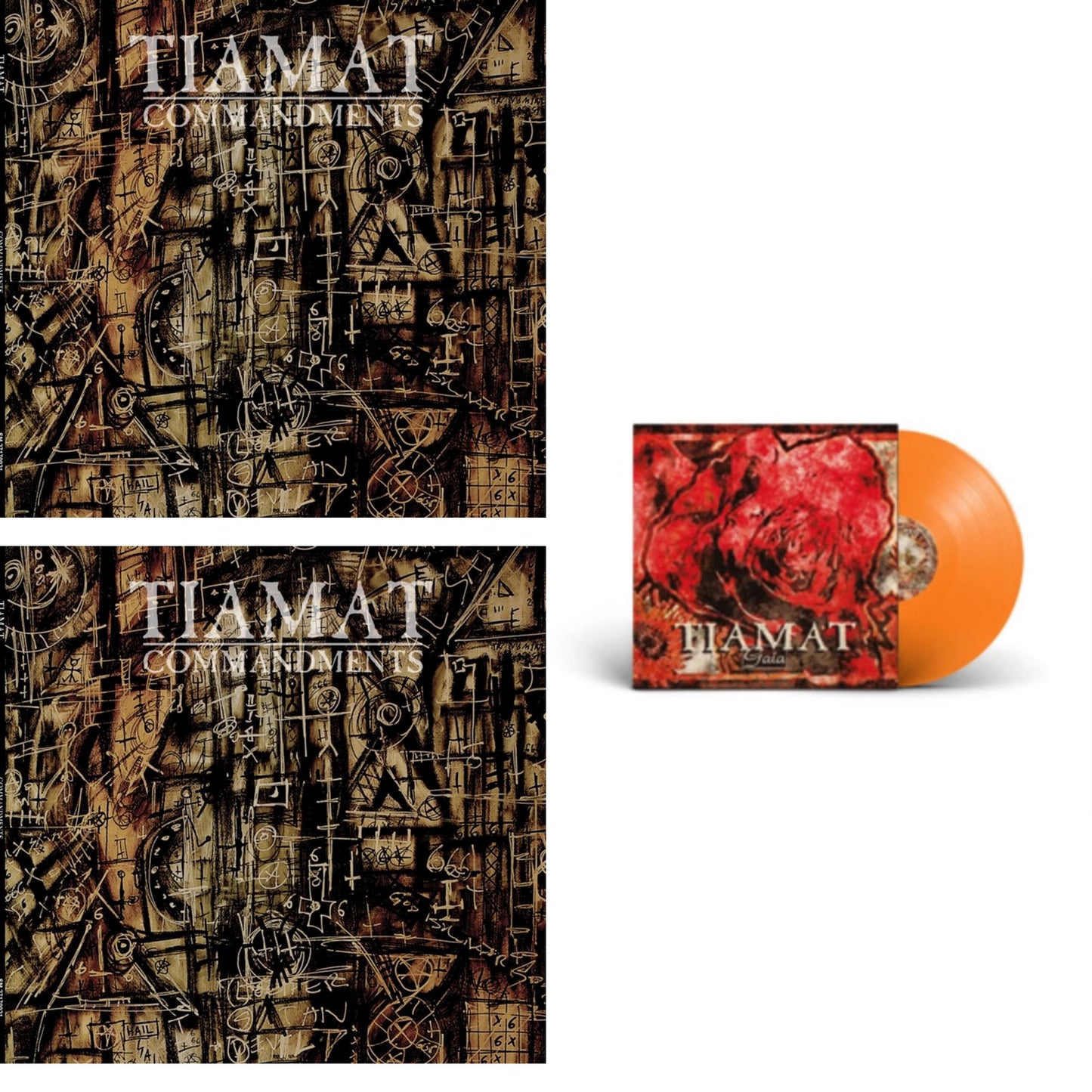 Tiamat - Commandments: An Anthology (Gold LP Vinyl) & Commandments: An Anthology (Metal Box) & Gaia (Reissue/Orange LP Vinyl)
