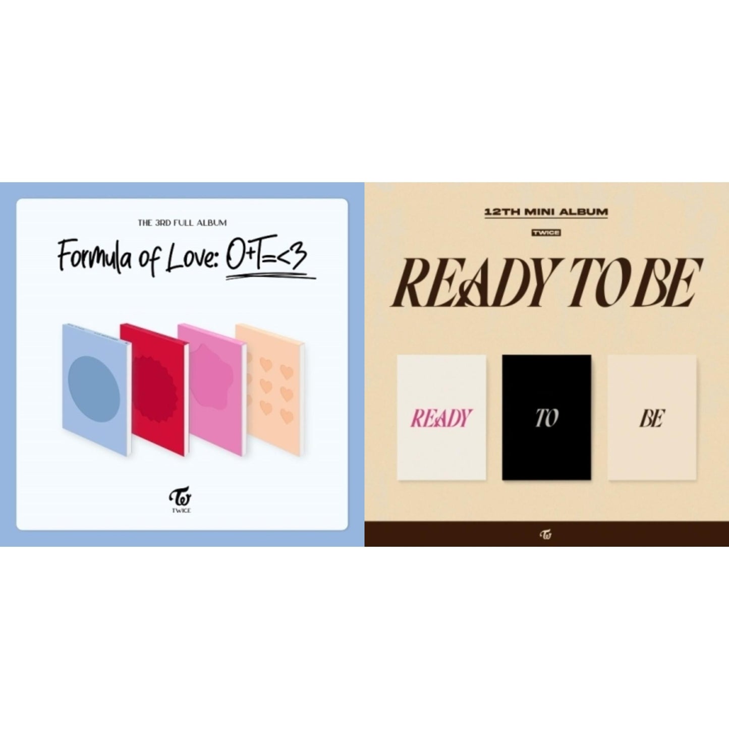 Twice - Ready To Be (12Th Mini Album) & Formula Of Love: O+T=<3 - CD Bundle