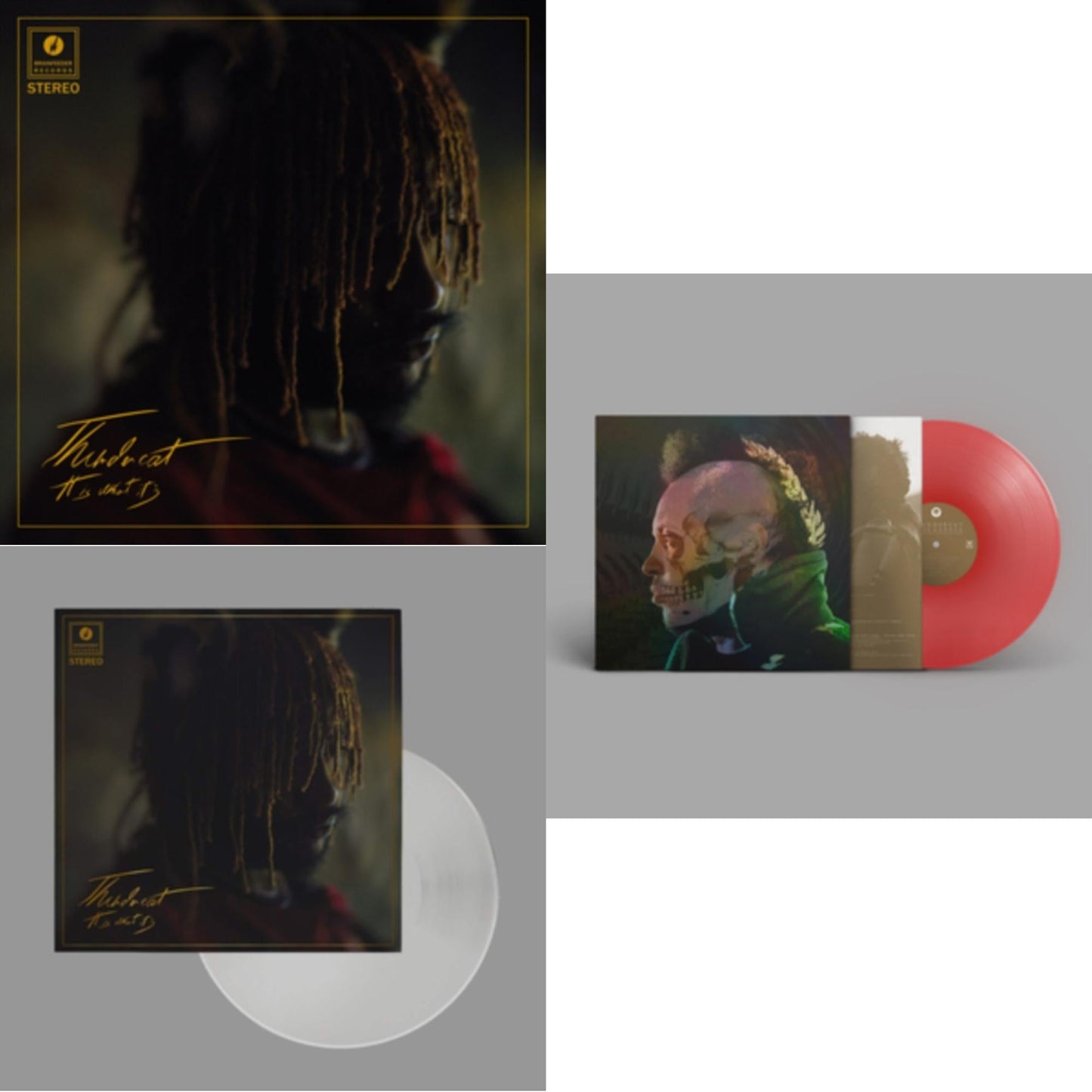 Thundercat - It Is What It Is (Red LP Vinyl/140G/3Mm Spined Sleeve/Gold Foil) & It Is What It Is (Clear LP Vinyl/140G/6Mm Spined Gatefold Sleeve/Gold Foil) & Apocalypse (10 Anniversary) (Deluxe/Translucent Red LP Vinyl)