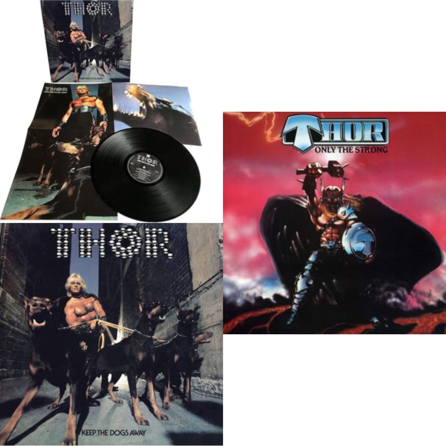 Thor - Keep The Dogs Away (Deluxe Edition) & Only The Strong (Red/Black Splatter LP Vinyl) & Keep The Dogs Away (Purple/Black Haze LP Vinyl)