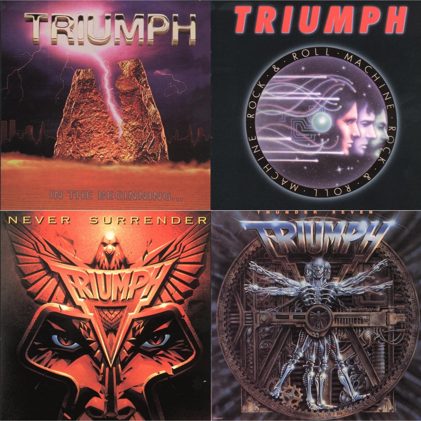 Triumph - In The Beginning & Rock N Roll Machine & Never Surrender & Thunder Seven - CD Bundle
