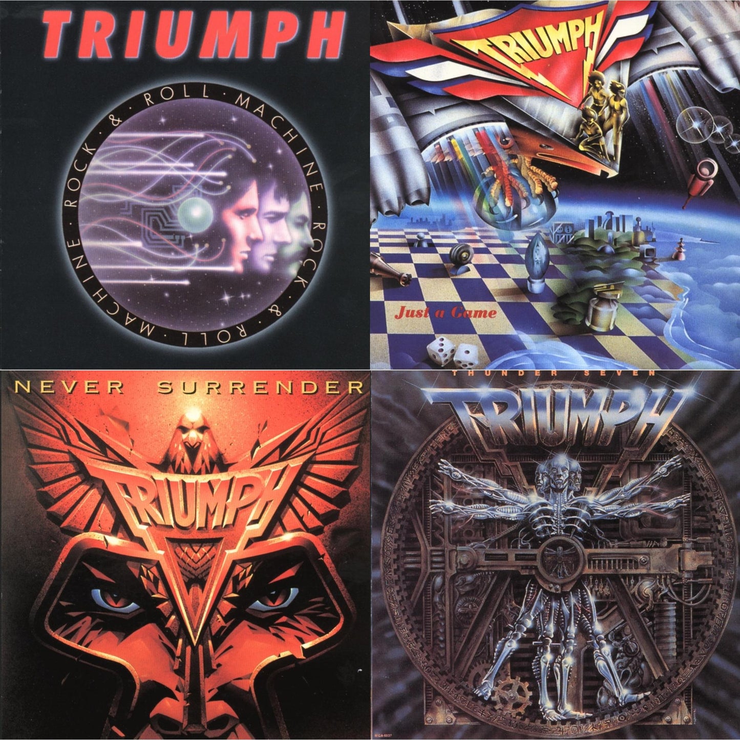 Triumph - Rock N Roll Machine & Just A Game & Never Surrender & Thunder Seven - CD Bundle