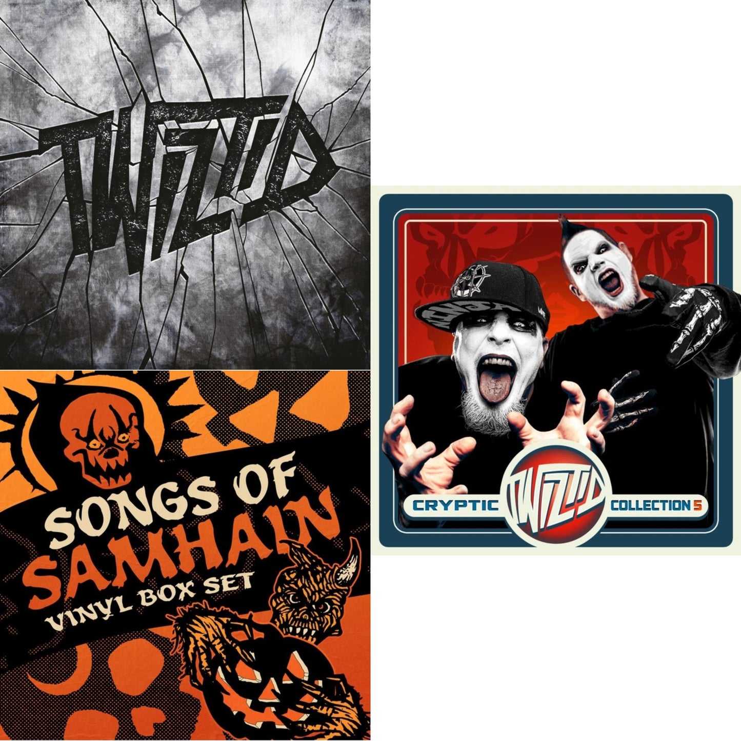 Twiztid - Unlikely Prescription (Black/Light Blue Marble Vinyl/2LP) & Twiztid Presents: Songs Of Samhain (X) (3LP) & Cryptic Collection 5 (Red/White/Blue Split Vinyl/2LP)