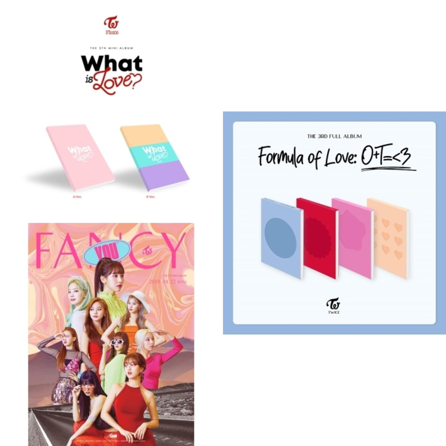Twice - What Is Love? & Fancy You (7Th Album) & Formula Of Love: O+T=<3 - CD Bundle