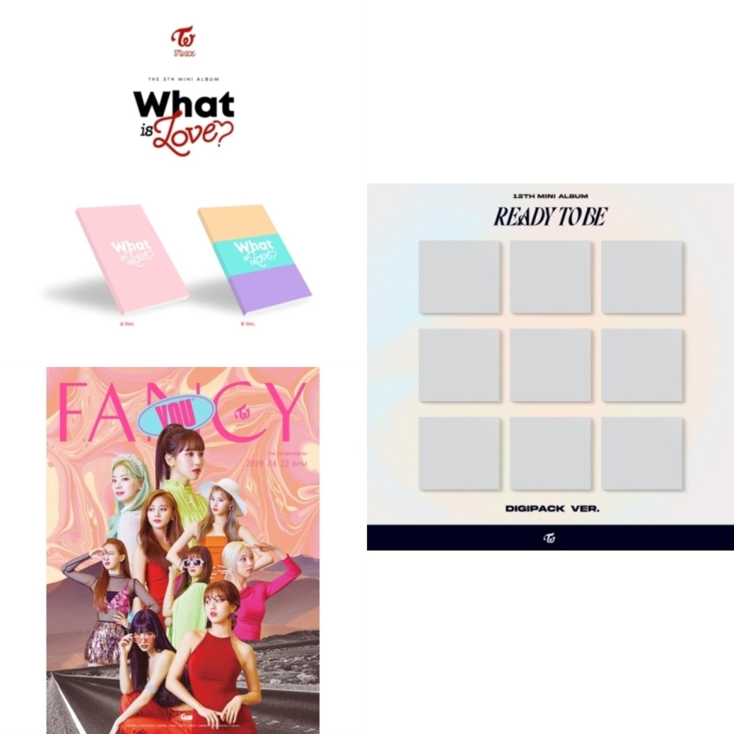 Twice - What Is Love? & Fancy You (7Th Album) & Ready To Be (12Th Mini Album) Digipack Version - CD Bundle