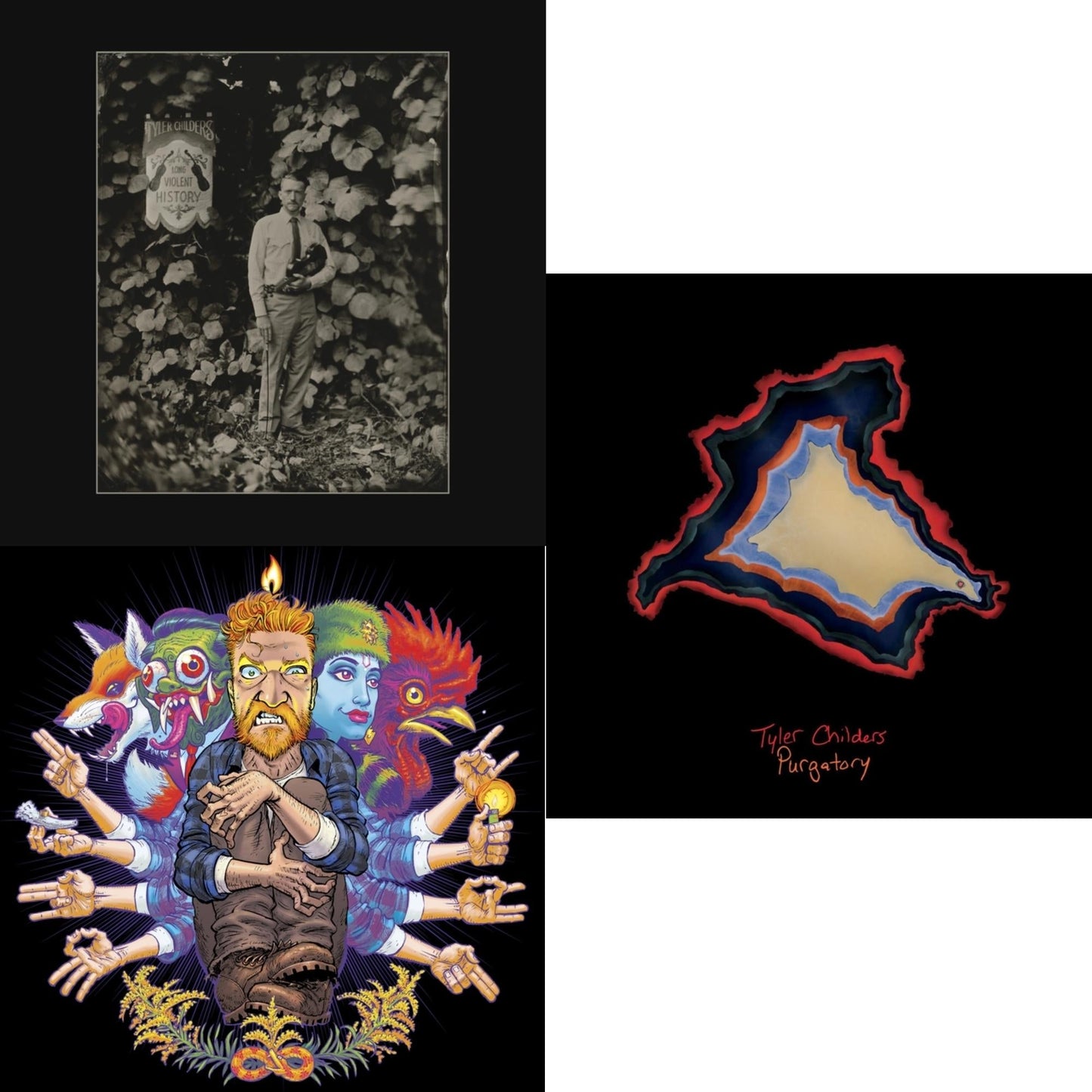Tyler Childers - Long Violent History (140G/Insert) & Country Squire (150G/Dl Code) & Purgatory - LP Vinyl Bundle