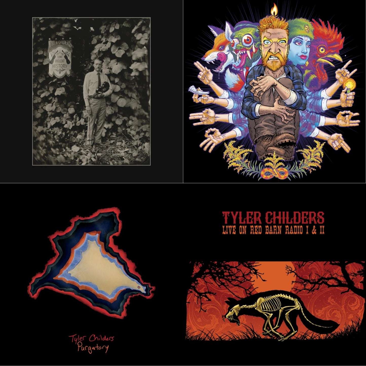 Tyler Childers - Long Violent History (140G/Insert) & Country Squire (150G/Dl Code) & Purgatory & Live On Red Barn Radio I & Ii - LP Vinyl Bundle