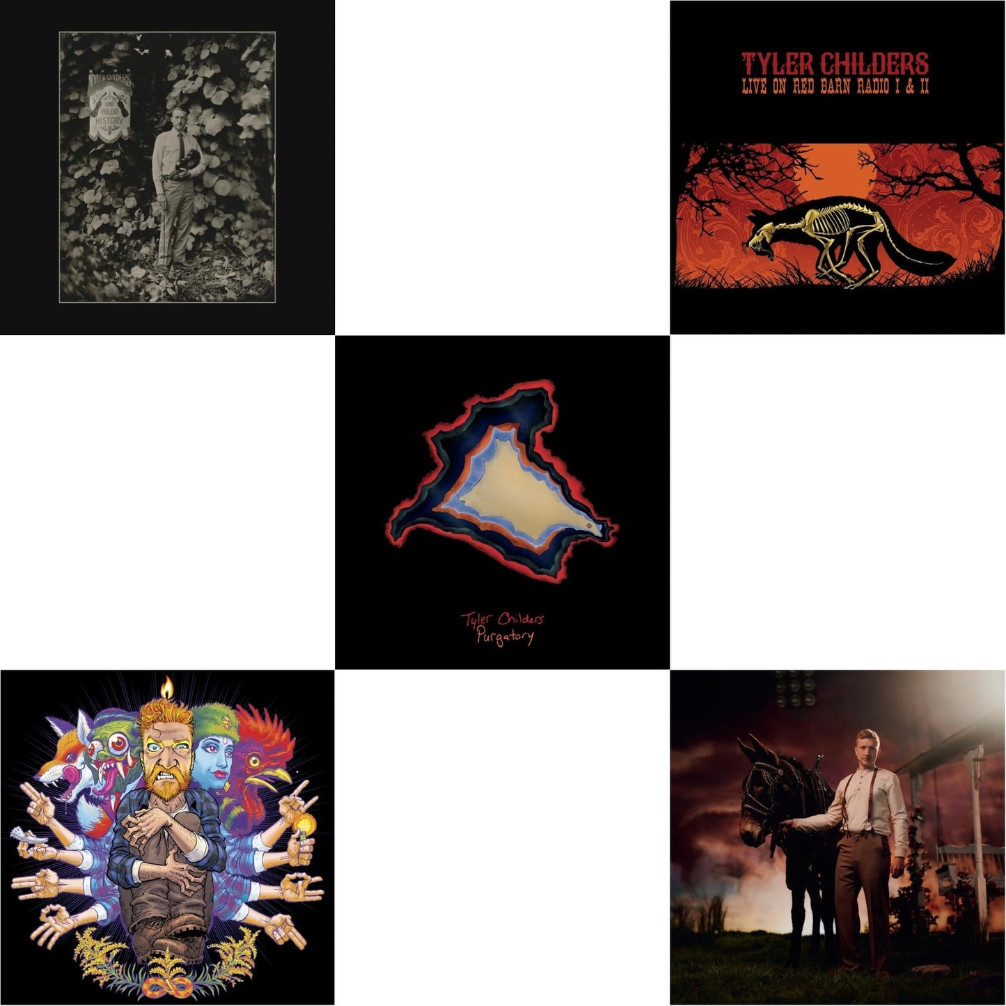 Tyler Childers - Long Violent History (140G/Insert) & Country Squire (150G/Dl Code) & Purgatory & Live On Red Barn Radio I & Ii & Rustin In The Rain - LP Vinyl Bundle