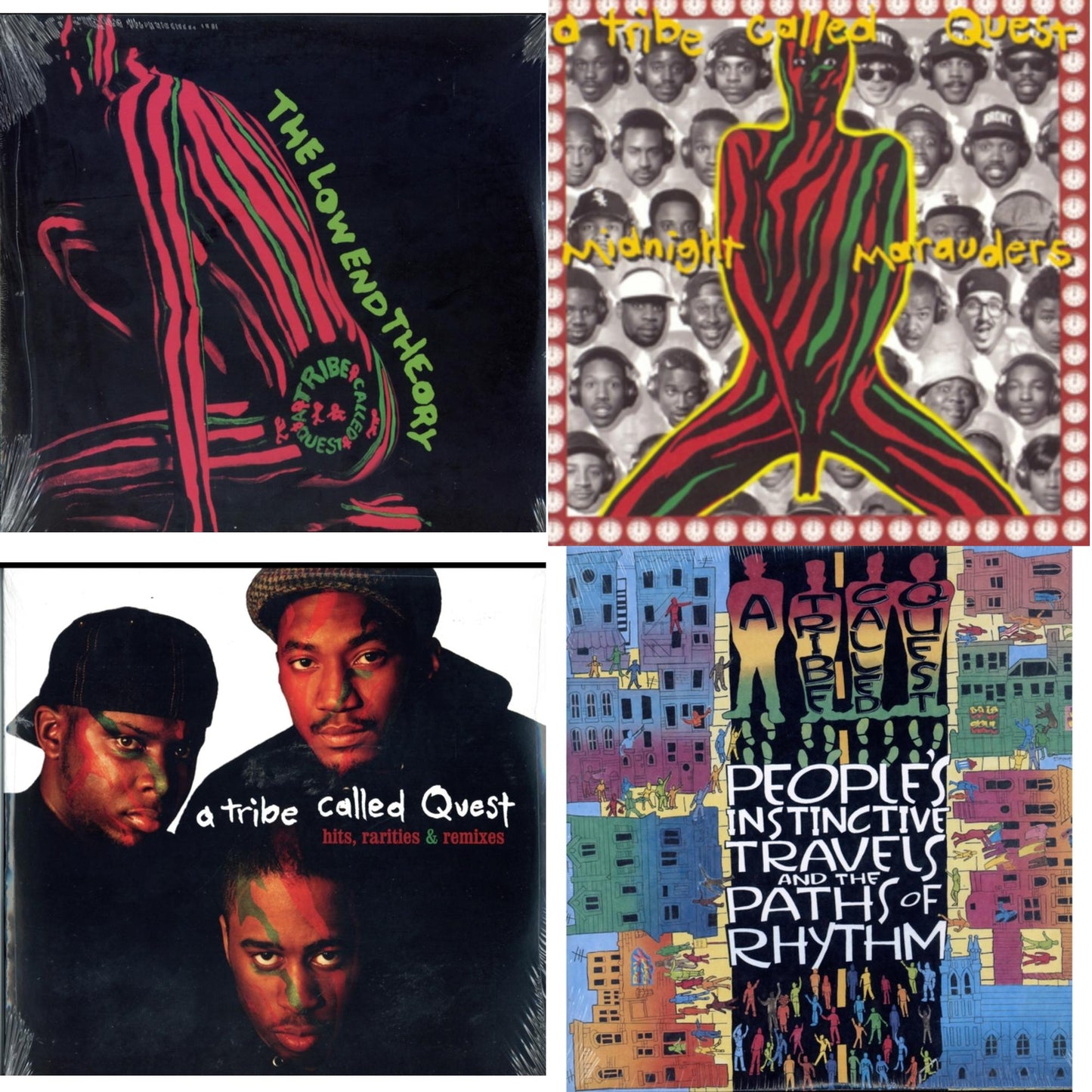 Tribe Called Quest - Peoples Instinctive Travels & Paths Of Rhythm & Low End Theory & Midnight Marauders & Hits, Rarities & Remixes - LP Vinyl Bundle
