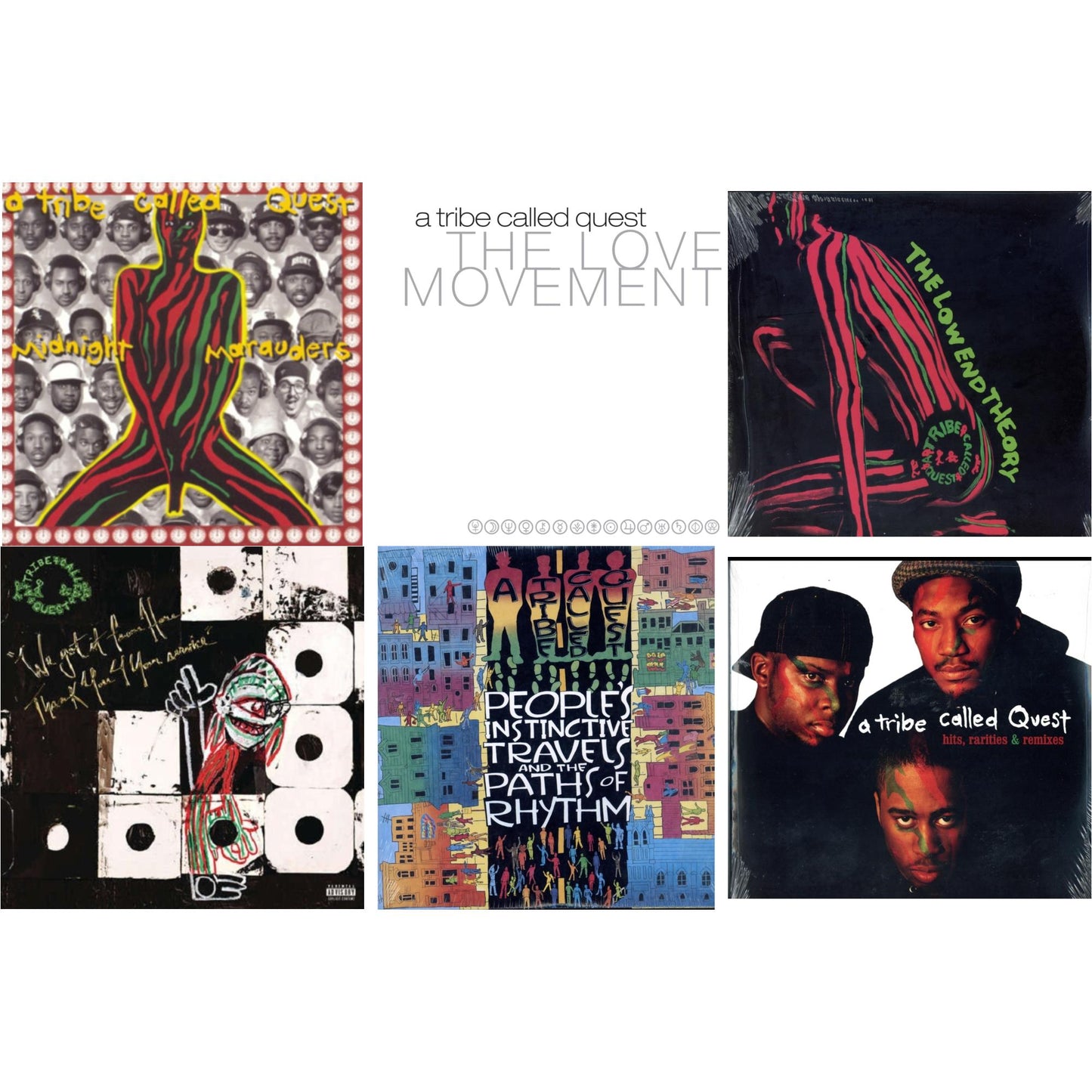 Tribe Called Quest - Peoples Instinctive Travels & Paths Of Rhythm & Low End Theory & Midnight Marauders & Hits, Rarities & Remixes & Love Movement (X) (3LP) & We Got It From Here Thank You 4 Your Service (X) (2LP/150G)