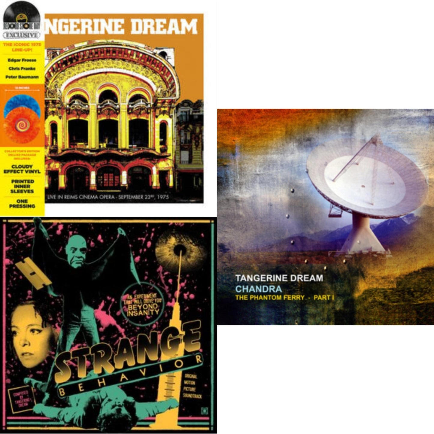 Tangerine Dream - Live At Reims Cinema Opera (September 23Rd, 1975) (Deluxe/2LP/Orange & Blue Vinyl) & Strange Behavior & Chandra : The Phantom Ferry - Pt 1 (2LP/140G/Gatefold)
