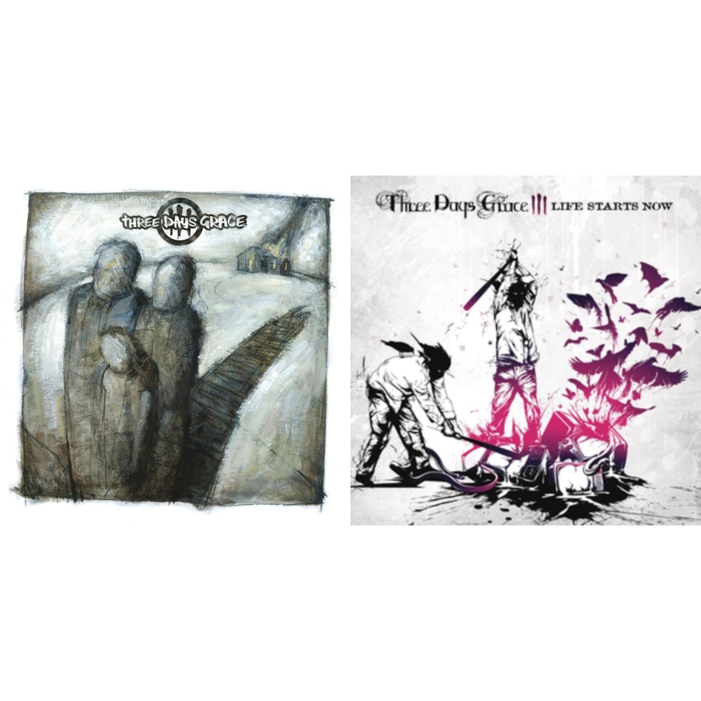 Three Days Grace - Three Days Grace (150G) & Life Starts Now (150G) - LP Vinyl Bundle