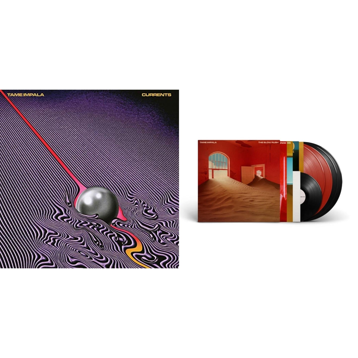Tame Impala - Slow Rush (Deluxe/2-Transparent Red LP Vinyl/3-Black LP Vinyl) & Currents