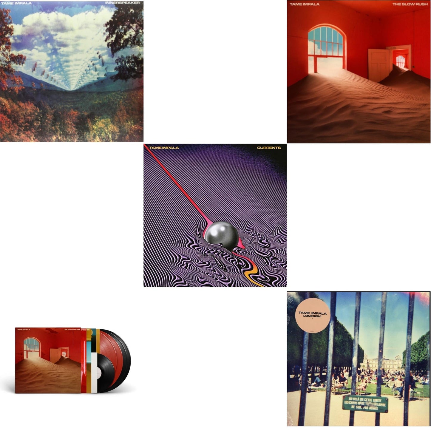 Tame Impala - Slow Rush (Deluxe/2-Transparent Red LP Vinyl/3-Black LP Vinyl) & Lonerism & Currents & Slow Rush (2LP) & Innerspeaker