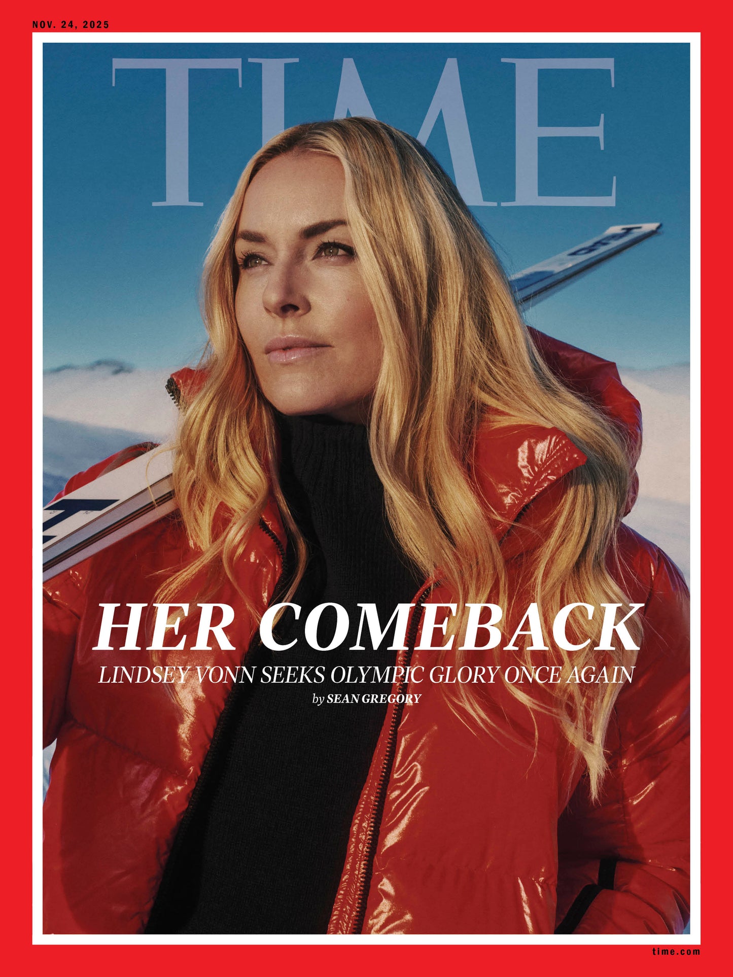 TIME Magazine - 11.24.25 Edition: Lindsey Vonn's Comeback! Seeking Olympic Glory Once Again.