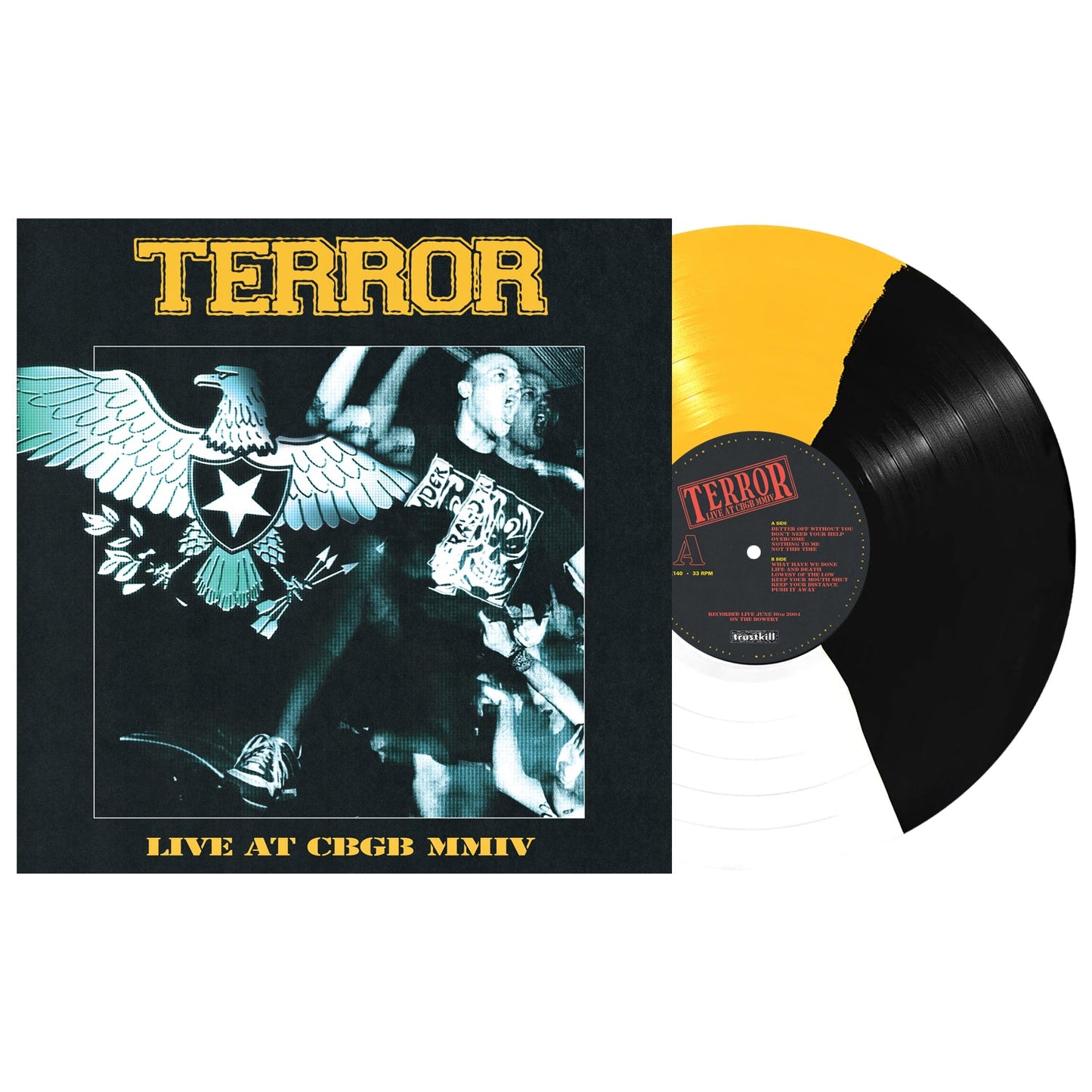 Terror ‘Live At CBGB 2004’ LP (Limited Edition – Only 600 made, Black, White & Yellow 3-Way Split Vinyl) Vinyl Record