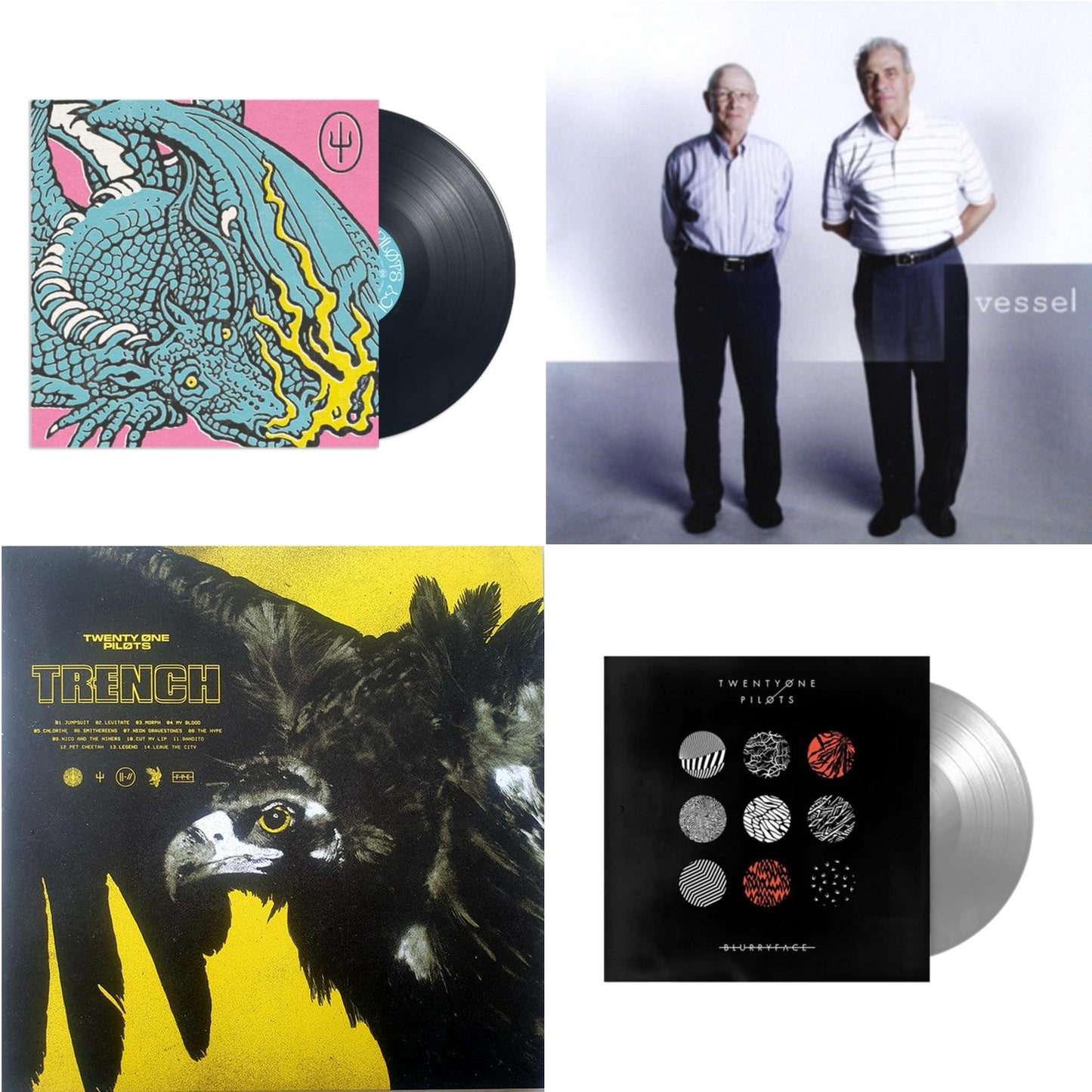 Twenty One Pilots - Scaled & Icy & Blurryface (Silver LP Vinyl Fbr Anniversary) & Trench (2LP/Dl Code) & Vessel