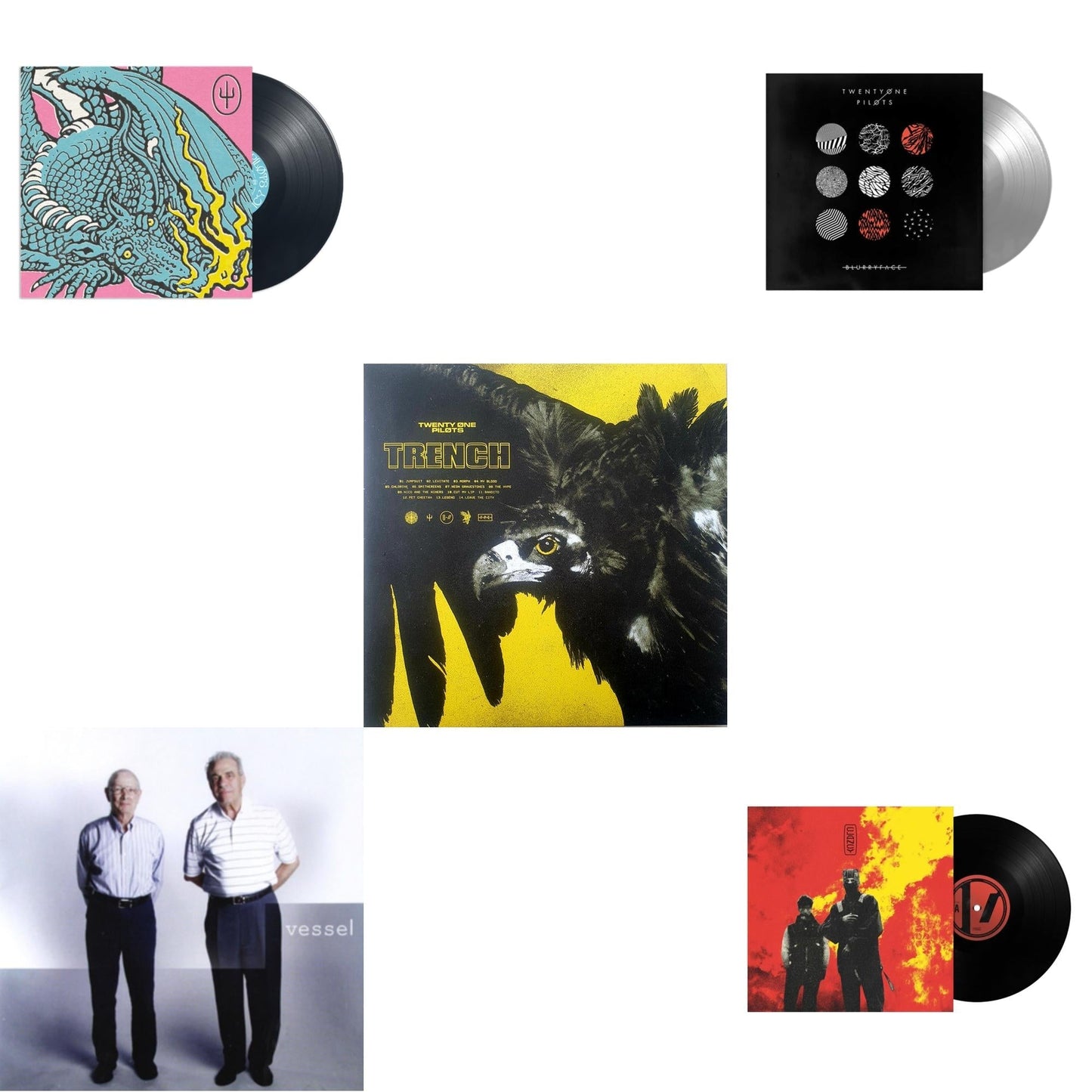 Twenty One Pilots - Clancy & Scaled & Icy & Blurryface (Silver LP Vinyl Fbr Anniversary) & Trench (2LP/Dl Code) & Vessel