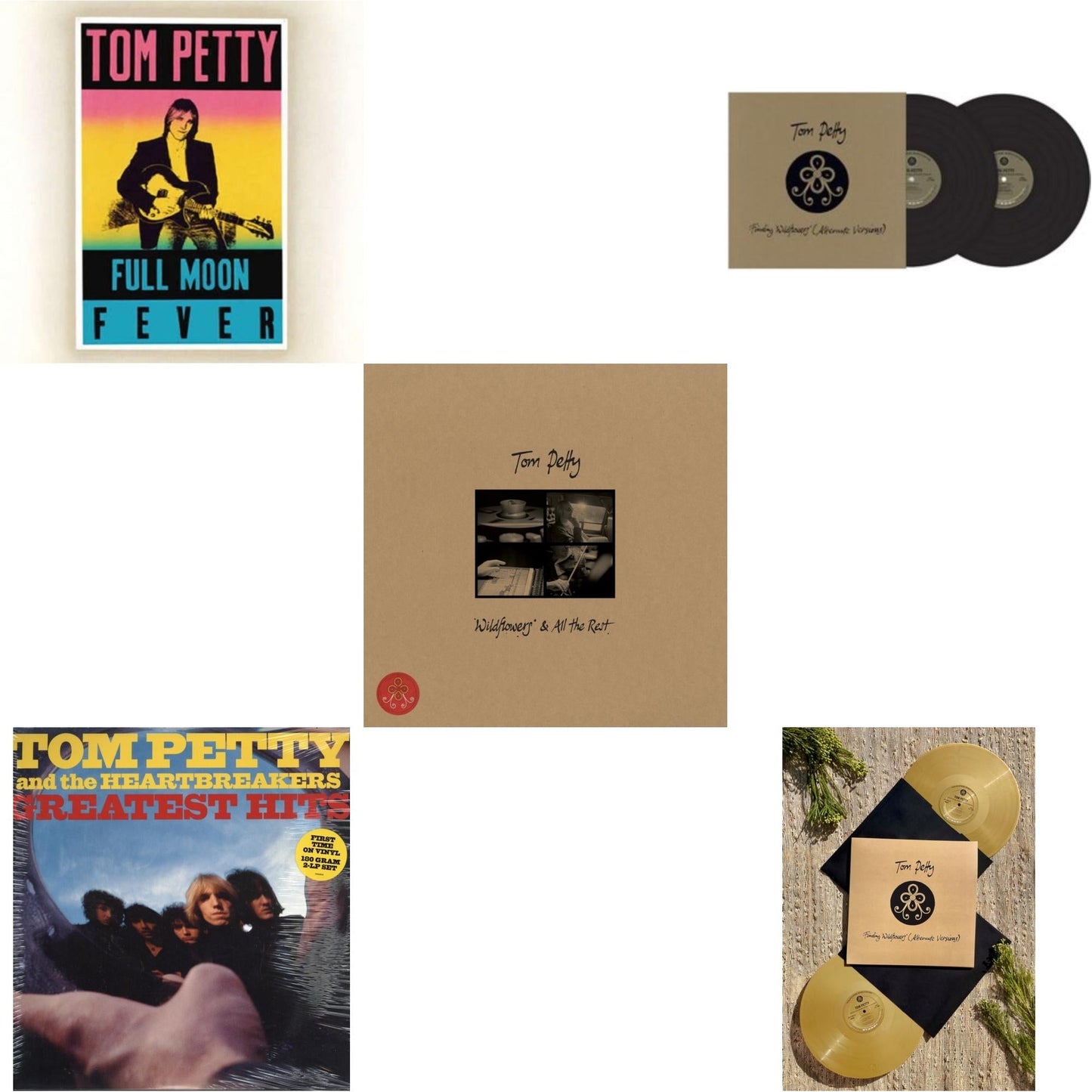 Tom Petty - Finding Wildflowers (Alternate Versions) (2LP/Gold Vinyl) (I) & Finding Wildflowers (Alternate Versions) (2LP) & Wildflowers & All The Rest (3LP) & Full Moon Fever (180G) & Greatest Hits (2LP)