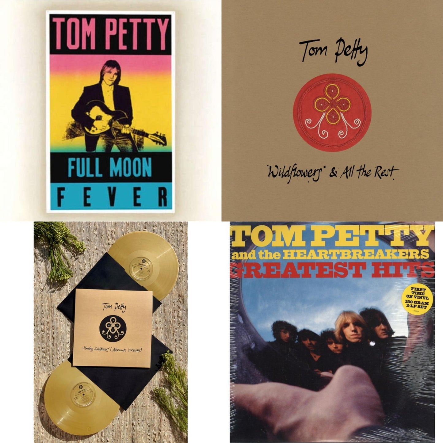 Tom Petty - Finding Wildflowers (Alternate Versions) (2LP/Gold Vinyl) (I) & Wildflowers & All The Rest (Deluxe Edition/7LP) & Full Moon Fever (180G) & Greatest Hits (2LP)