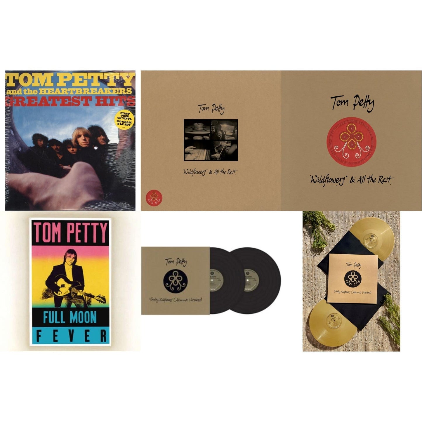Tom Petty - Finding Wildflowers (Alternate Versions) (2LP/Gold Vinyl) (I) & Finding Wildflowers (Alternate Versions) (2LP) & Wildflowers & All The Rest (Deluxe Edition/7LP) & Wildflowers & All The Rest (3LP) & Full Moon Fever (180G) & Greatest Hits