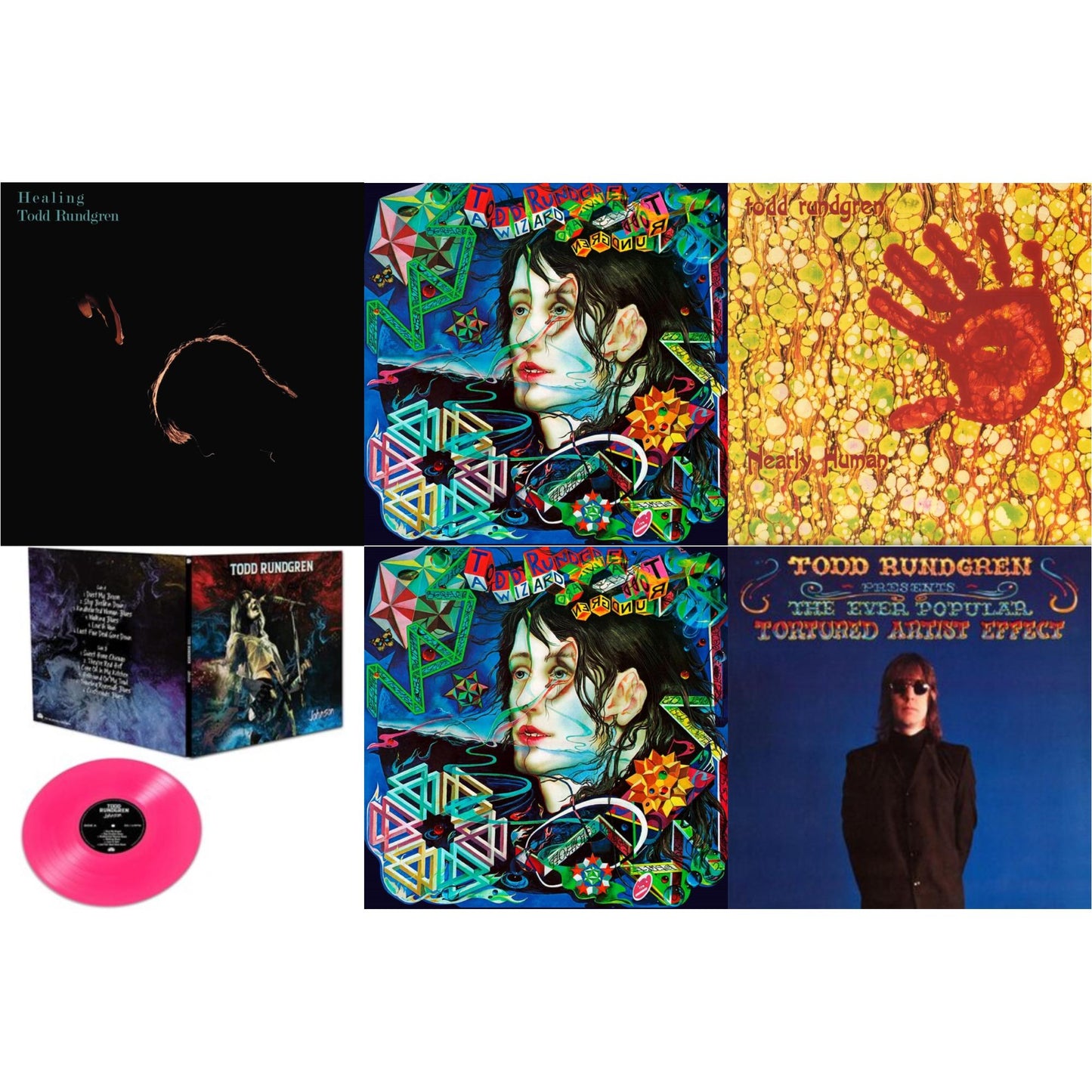 Todd Rundgren - Healing (Clear LP Vinyl/Translucent Blue 7Inch) & Wizard A True Star (Turquoise Blue Vinyl/Limited/2LP/Tour Edition/Gatefold Cover/180G) & Nearly Human (180G/Translucent Yellow LP Vinyl/Limited Tour Edition) & Johnson (Pink LP Vinyl)