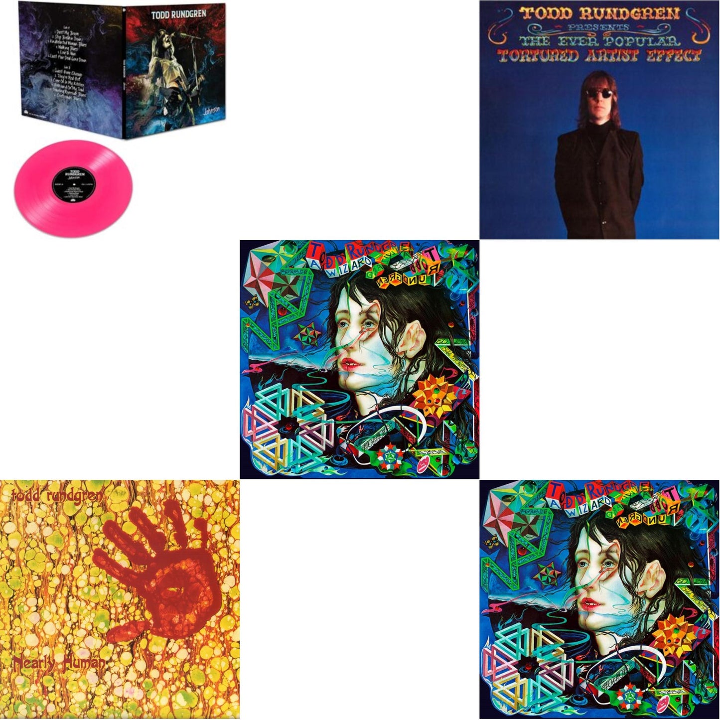 Todd Rundgren - Nearly Human (180G/Translucent Yellow LP Vinyl/Limited Tour Edition) & Wizard A True Star (Turquoise Blue Vinyl/Limited/2LP/Tour Edition/Gatefold Cover/180G) & Wizard A True Star (Transparent Magenta Vinyl/Limited/2LP/Tour