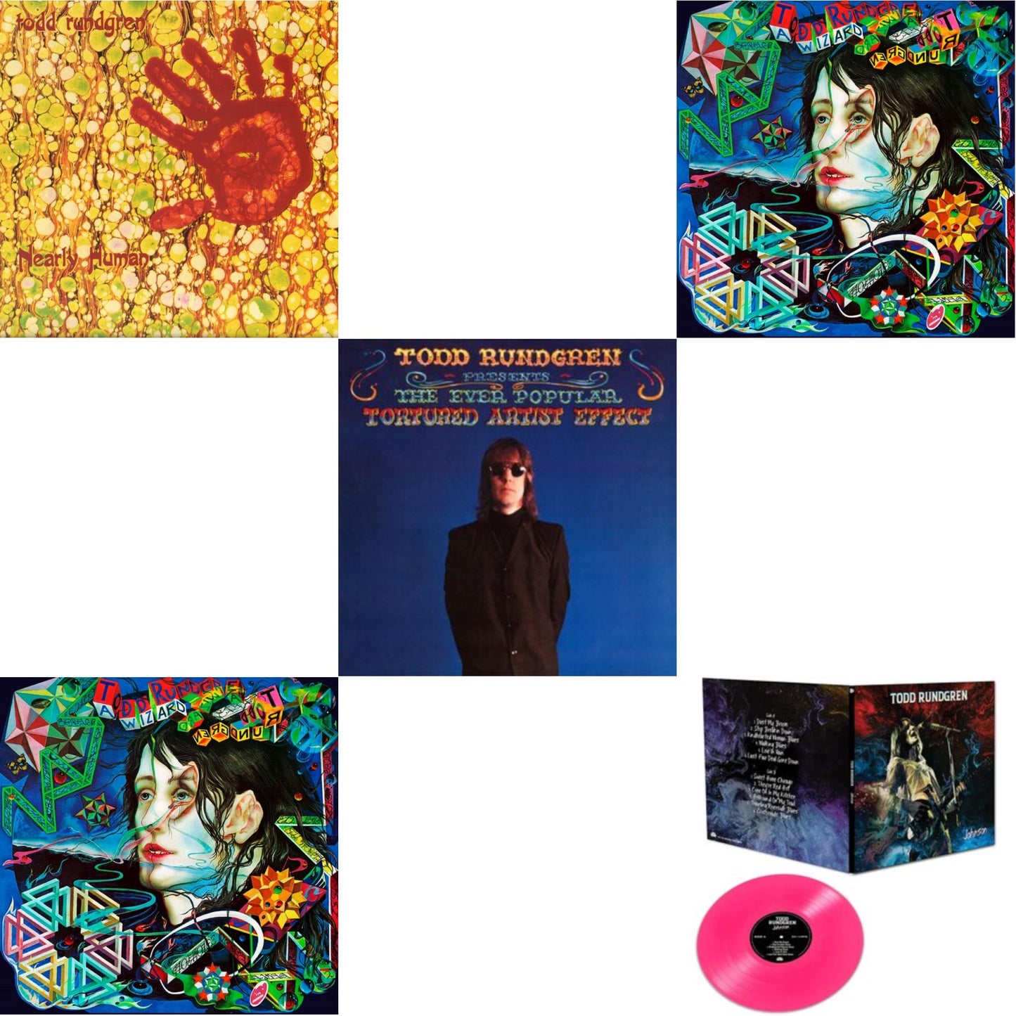 Todd Rundgren - Nearly Human (180G/Translucent Yellow LP Vinyl/Limited Tour Edition) & Wizard A True Star (Turquoise Blue Vinyl/Limited/2LP/Tour Edition/Gatefold Cover/180G) & Wizard A True Star (Transparent Magenta Vinyl/Limited/2LP/Tour