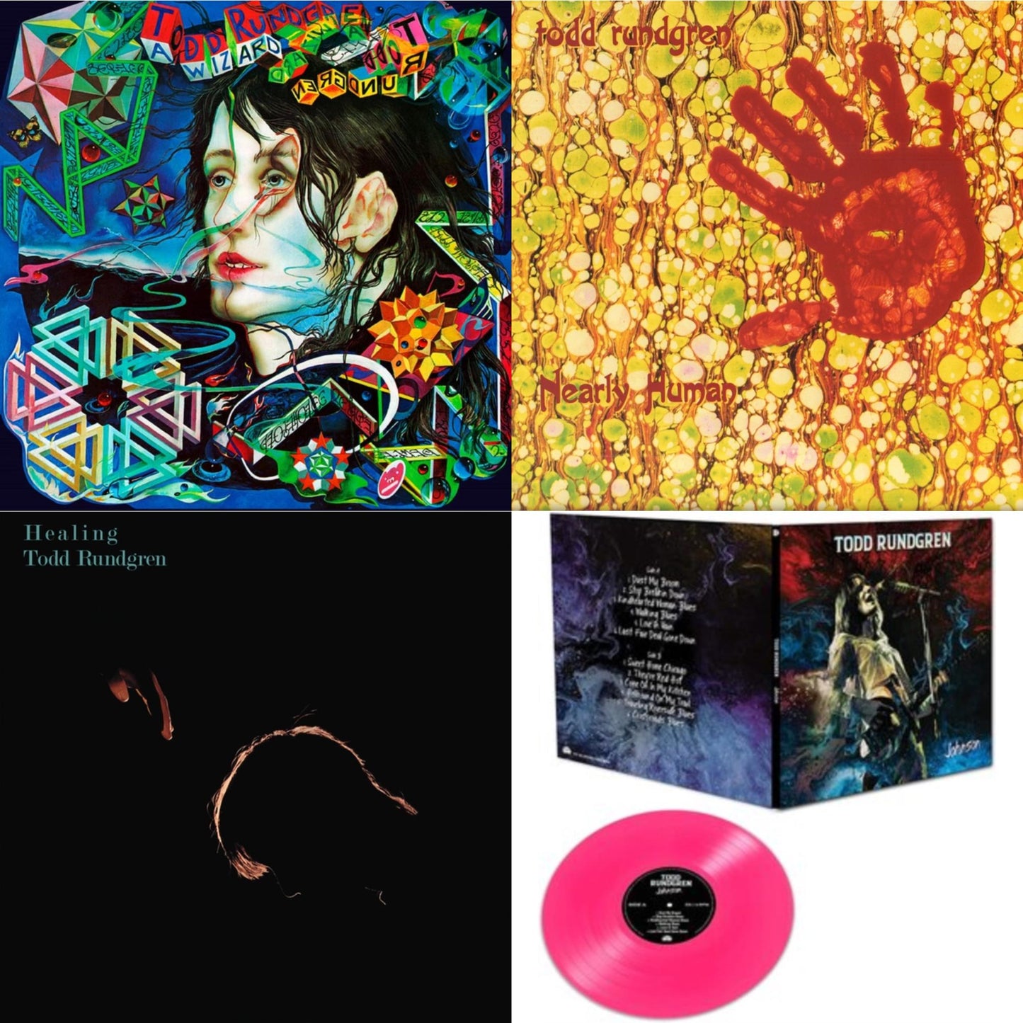 Todd Rundgren - Wizard A True Star (Turquoise Blue Vinyl/Limited/2LP/Tour Edition/Gatefold Cover/180G) & Nearly Human (180G/Translucent Yellow LP Vinyl/Limited Tour Edition) & Healing (Clear LP Vinyl/Translucent Blue 7Inch) & Johnson (Pink LP Vinyl)