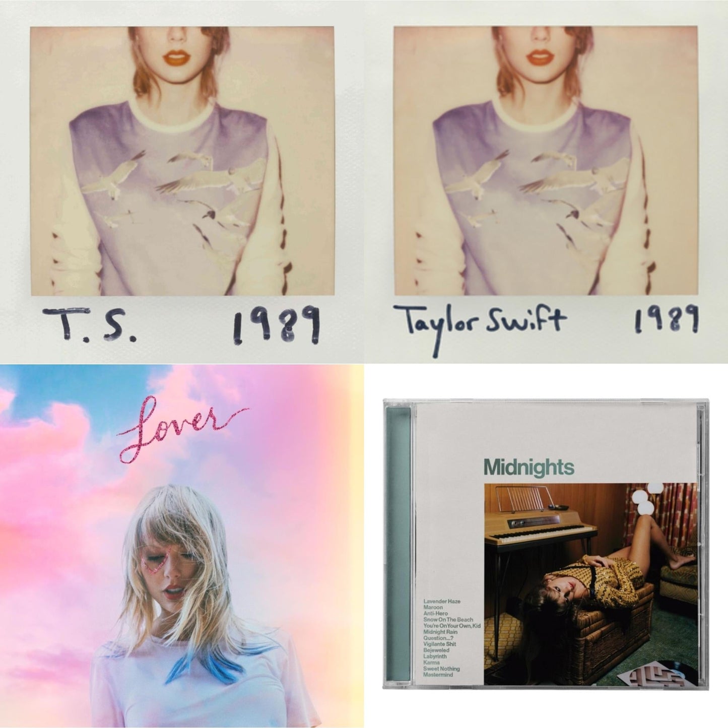 Taylor Swift - Midnights (X) (Jade Green CD) & 1989 & Lover (Deluxe) (Version 2) & 1989