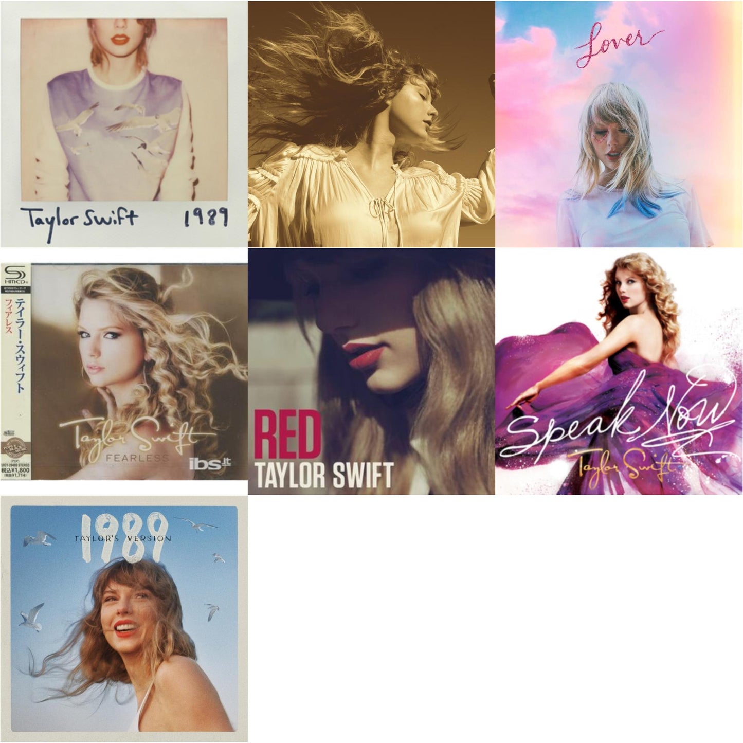 Taylor Swift - Fearless & Fearless (Taylor's Version) (2CD) & 1989 (Taylor's Version) & Speak Now & Red & 1989 & Lover (Deluxe) (Version 1)