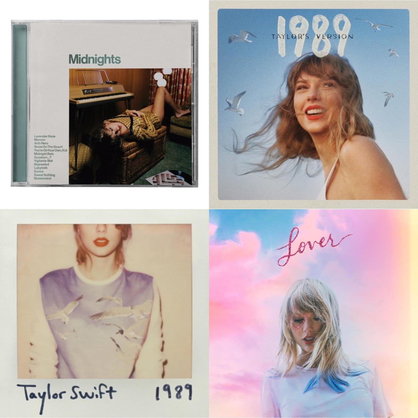 Taylor Swift - Midnights (X) (Jade Green CD) & 1989 (Taylor's Version) & 1989 & Lover (Deluxe) (Version 1)
