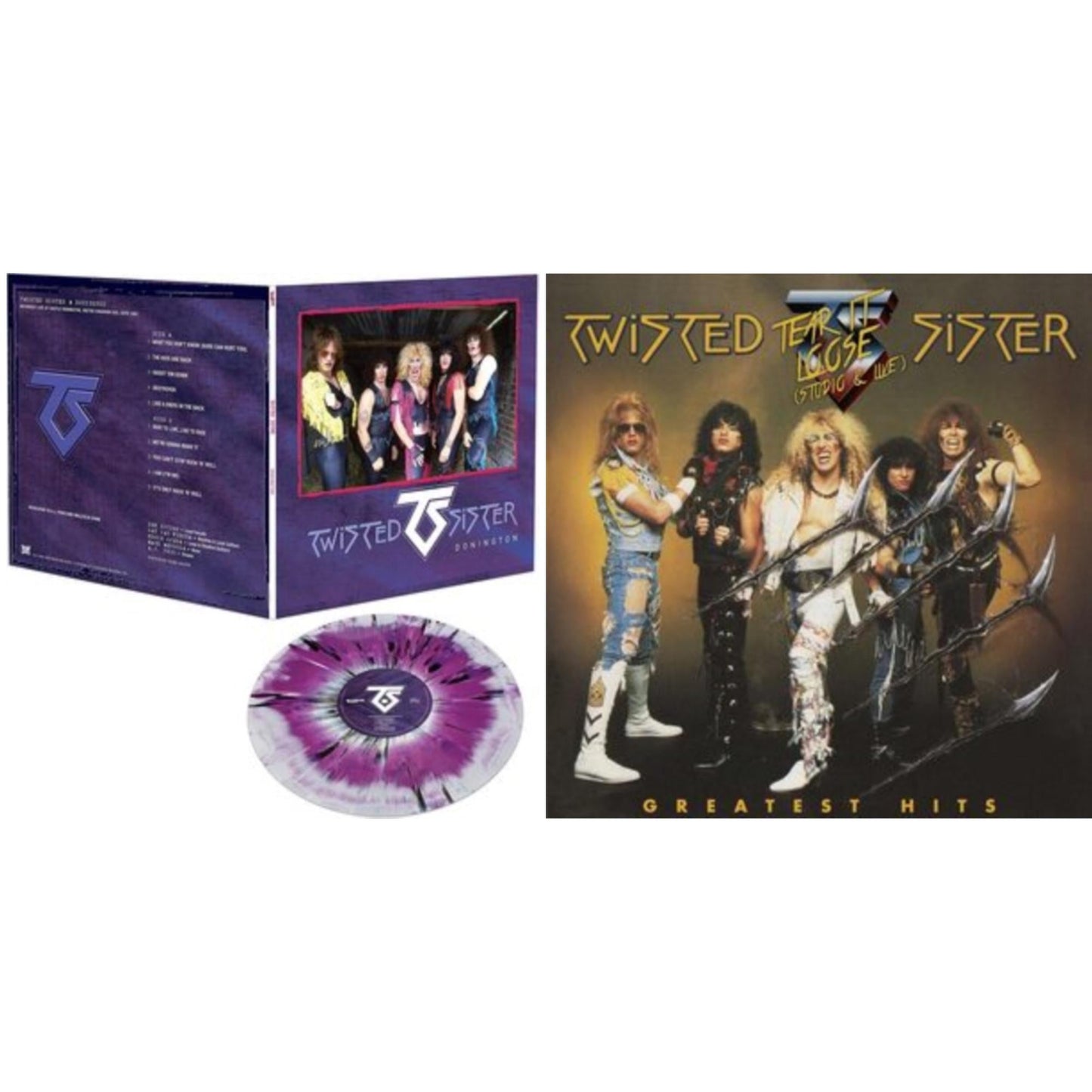 Twisted Sister - Greatest Hits -Tear It Loose - Atlantic Years - Studio & Live (Translucent Gold LP Vinyl/Limited) & Donington (Purple, Black & White Splatter LP Vinyl)