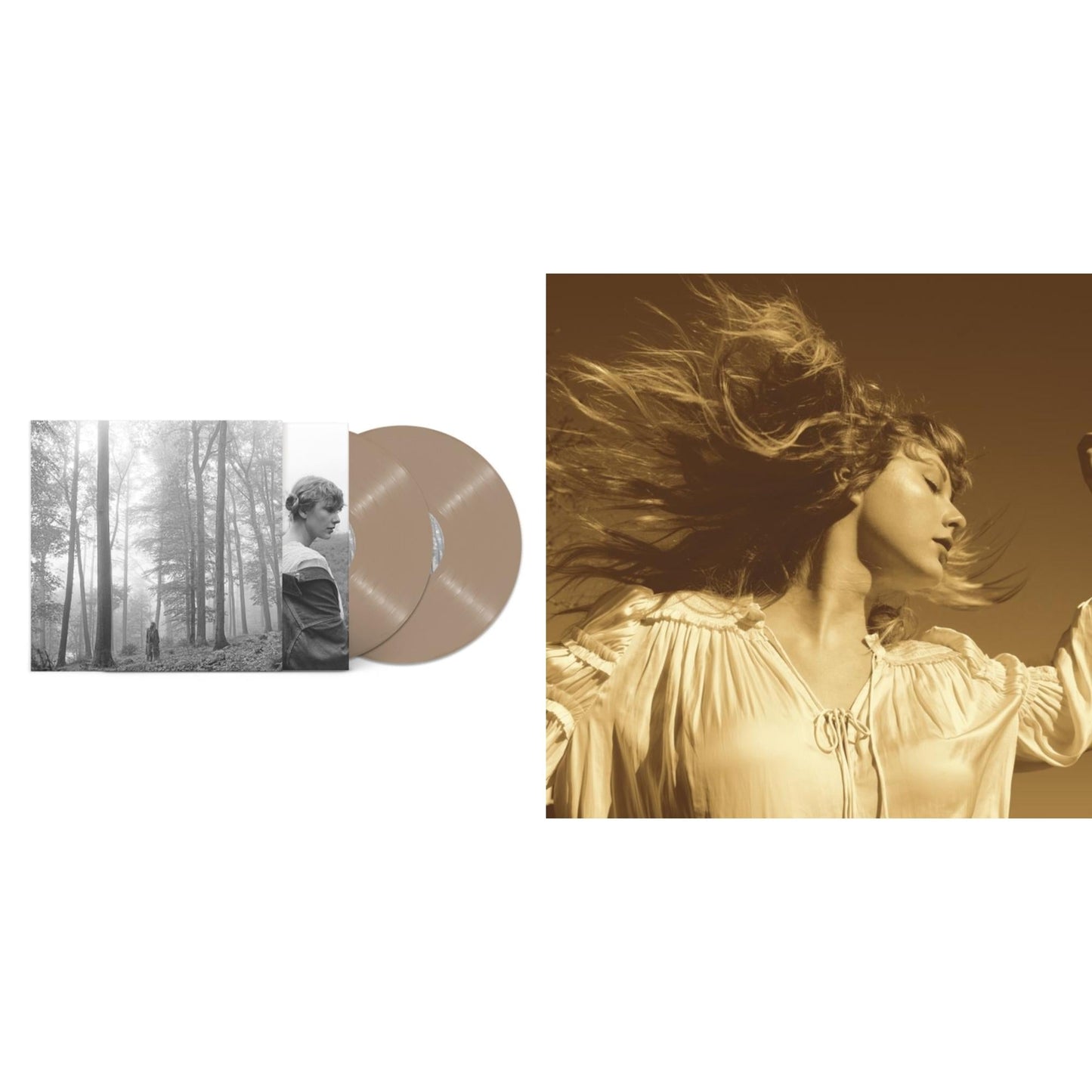 Taylor Swift - Folklore (X) (Beige Vinyl/2LP) & Fearless (Taylor's Version) (Gold Vinyl/3LP)