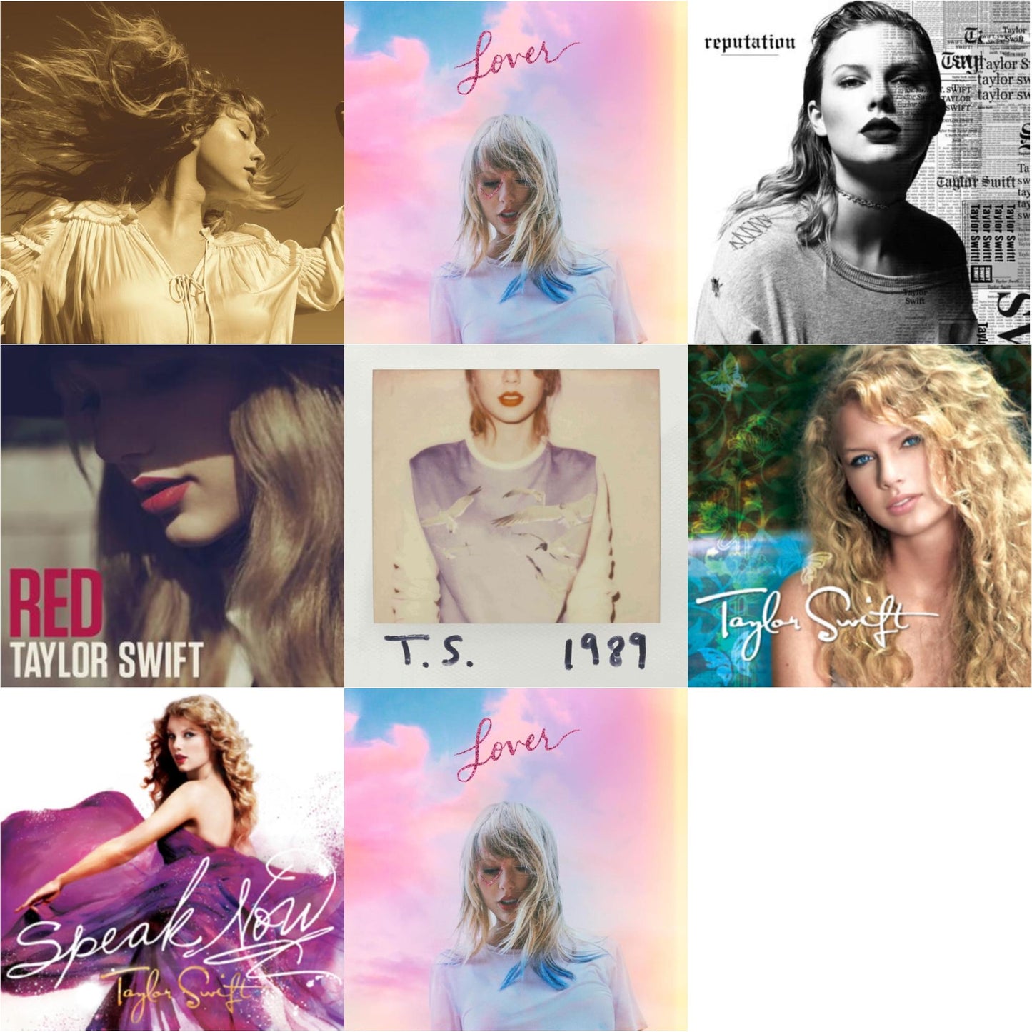 Taylor Swift - Fearless (Taylor's Version) (2CD) & Taylor Swift & Speak Now & Red & Lover (Deluxe) (Version 2) & Lover (Deluxe) (Version 4) & 1989 & Reputation