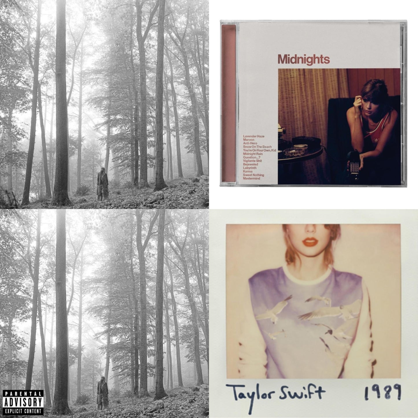 Taylor Swift - Folklore (Edited) & Folklore (X) & Midnights (X) (Blood Moon CD) & 1989