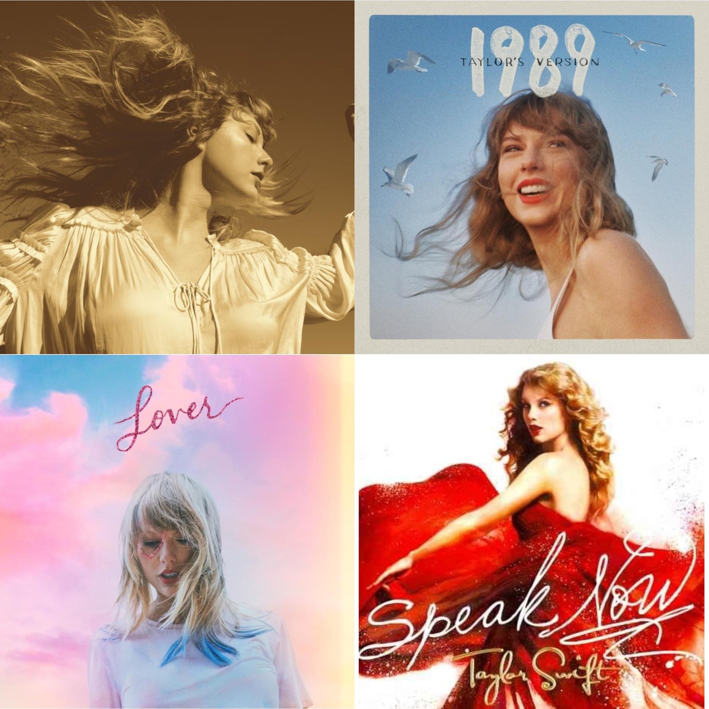 Taylor Swift - Fearless (Taylor's Version) (2CD) & 1989 (Taylor's Version) & Lover (Deluxe) (Version 1) & Speak Now