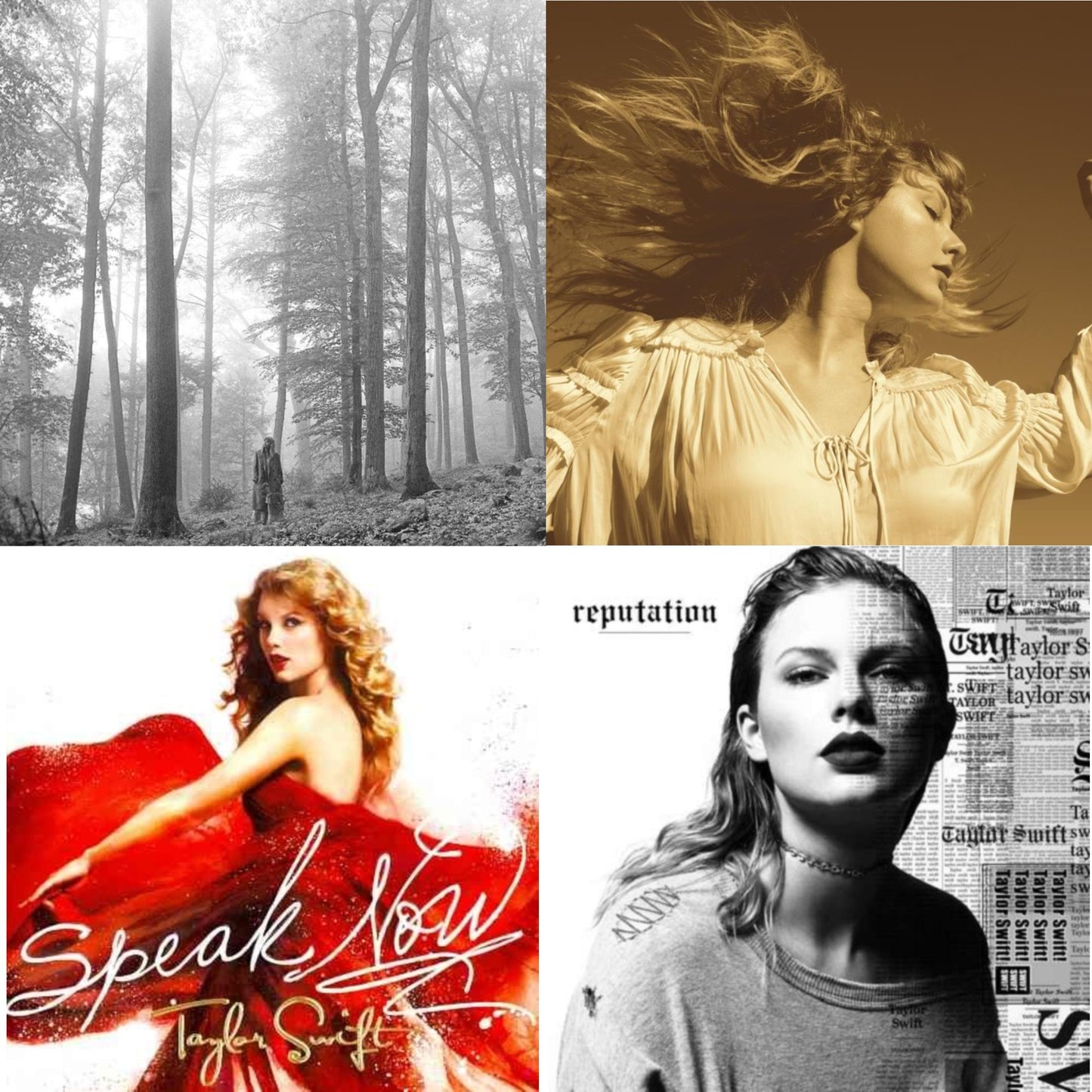 Taylor Swift - Folklore (Edited) & Fearless (Taylor's Version) (2CD) & Speak Now & Reputation