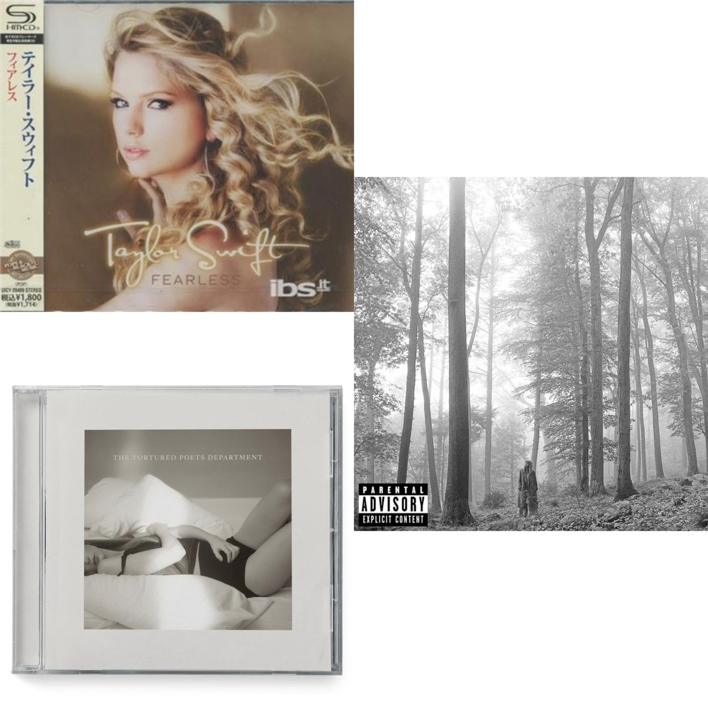 Taylor Swift - Fearless & Folklore (X) & Tortured Poets Department (X) (Manuscript- Bonus Track) - CD Bundle