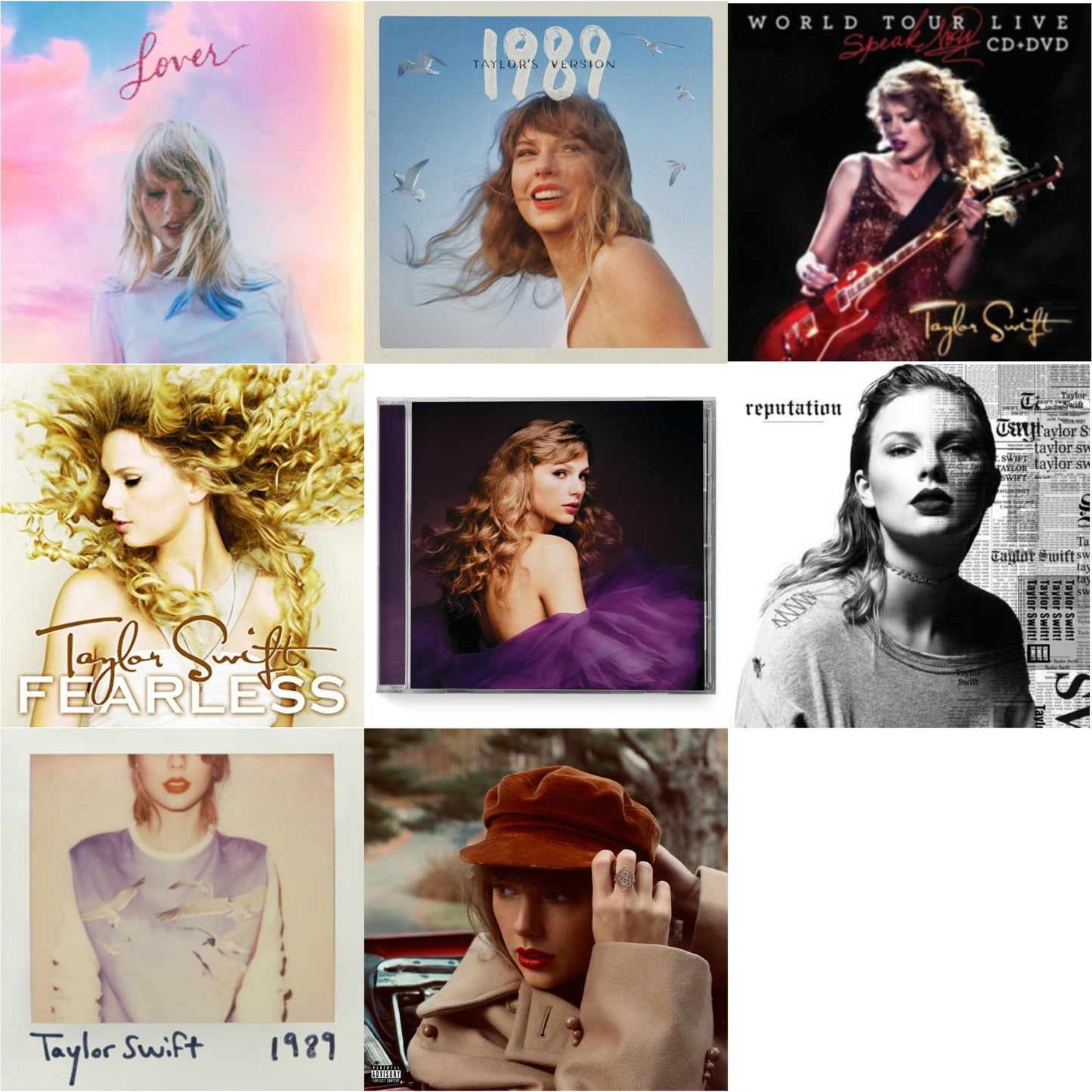 Taylor Swift - Red (Taylor's Version) (X) (2CD) & Speak Now (Taylor's Version) (2CD) & 1989 (Taylor's Version) & Speak Now World Tour Live (CD/DVD) & 1989 & Lover & Fearless & Reputation