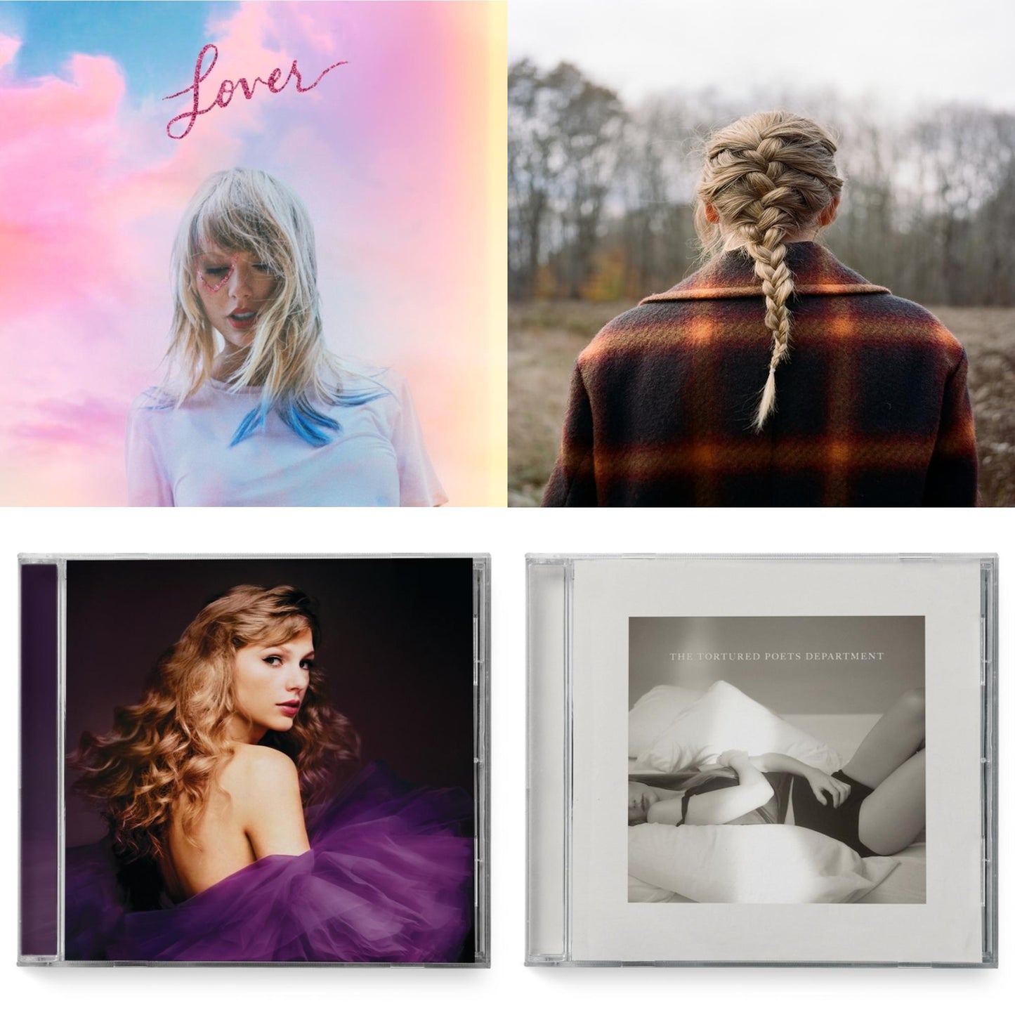 Taylor Swift - Evermore (X) & Speak Now (Taylor's Version) (2CD) & Tortured Poets Department (X) (Manuscript- Bonus Track) & Lover (Deluxe) (Version 1)
