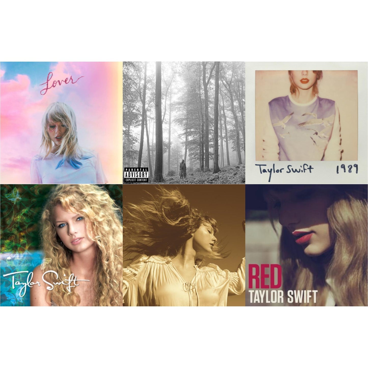 Taylor Swift - Folklore (X) & Fearless (Taylor's Version) (2CD) & Taylor Swift & Red & 1989 & Lover
