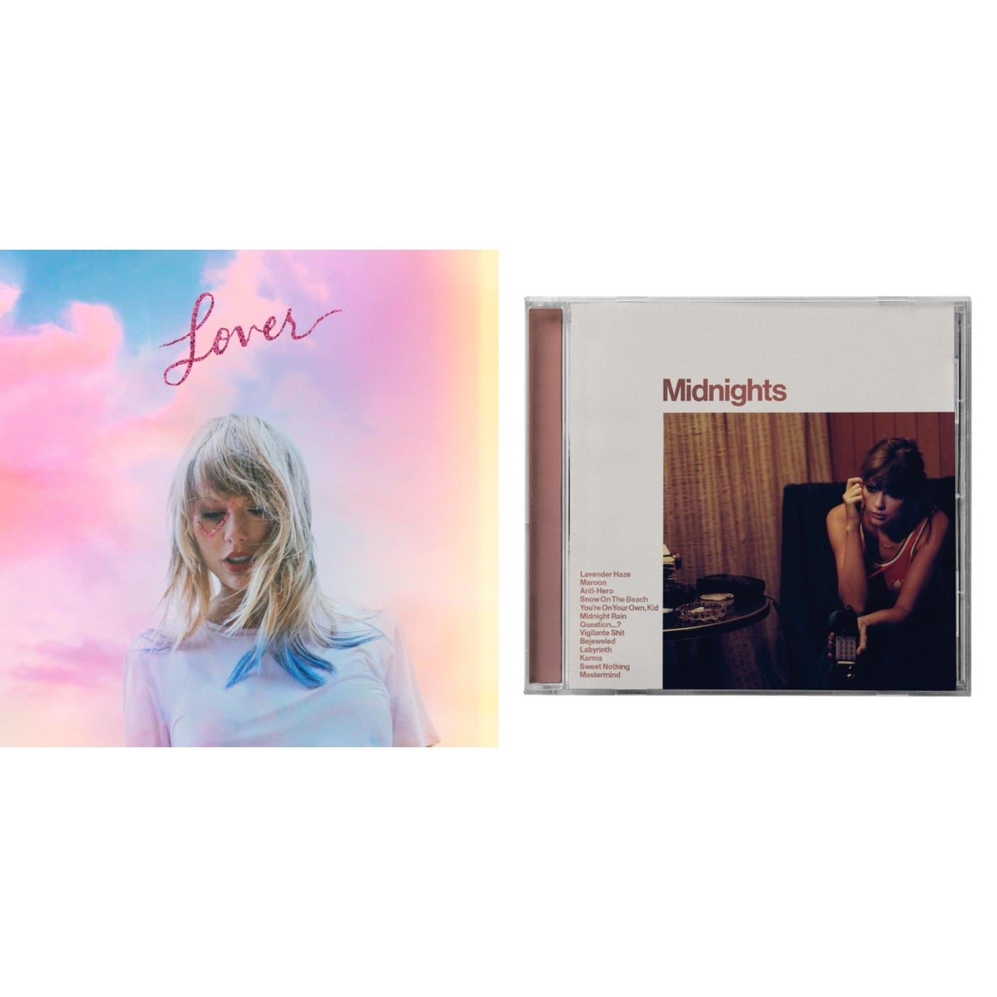 Taylor Swift - Midnights (X) (Blood Moon CD) & Lover (Deluxe) (Version 2)