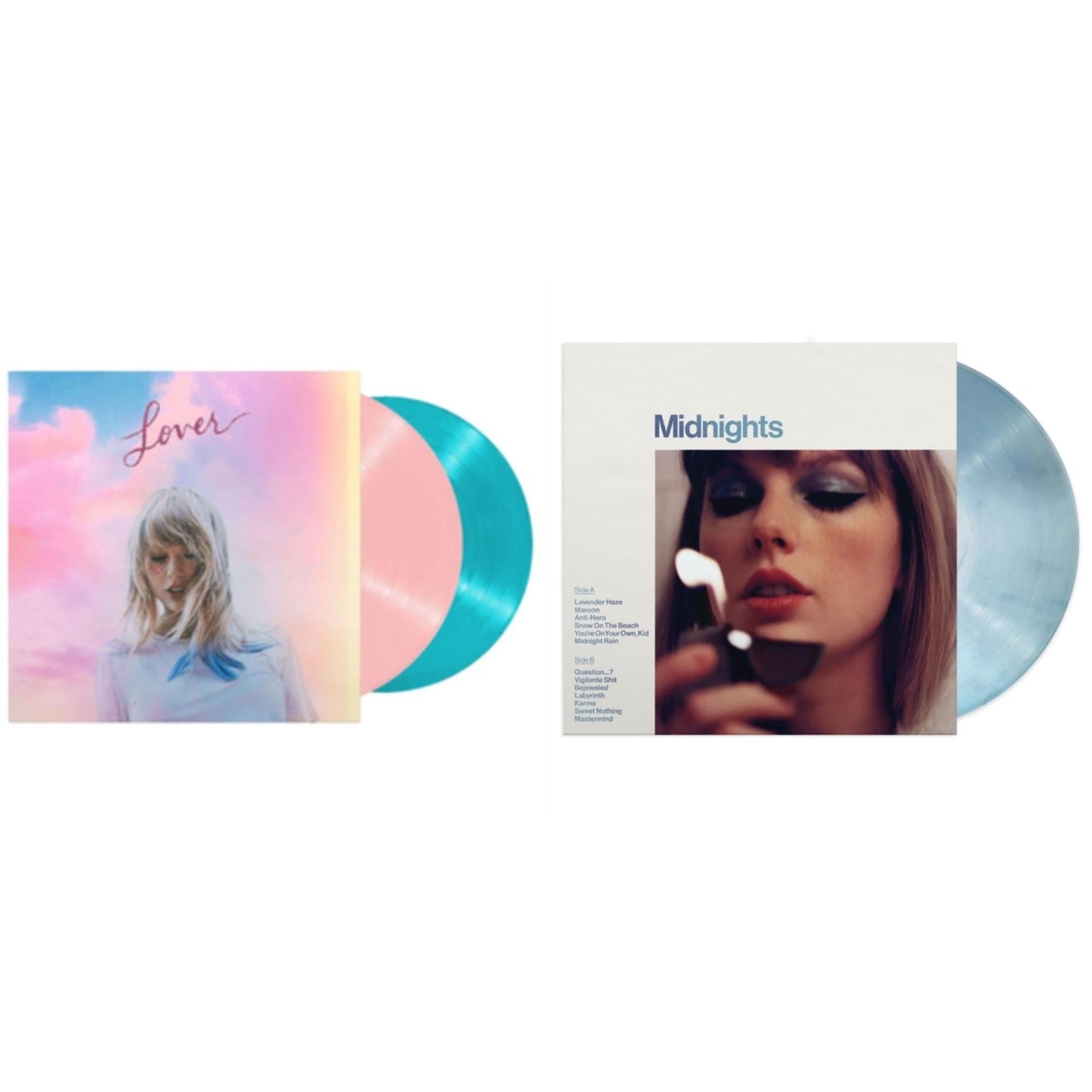Taylor Swift - Midnights (X) (Moonstone Blue LP Vinyl) & Lover