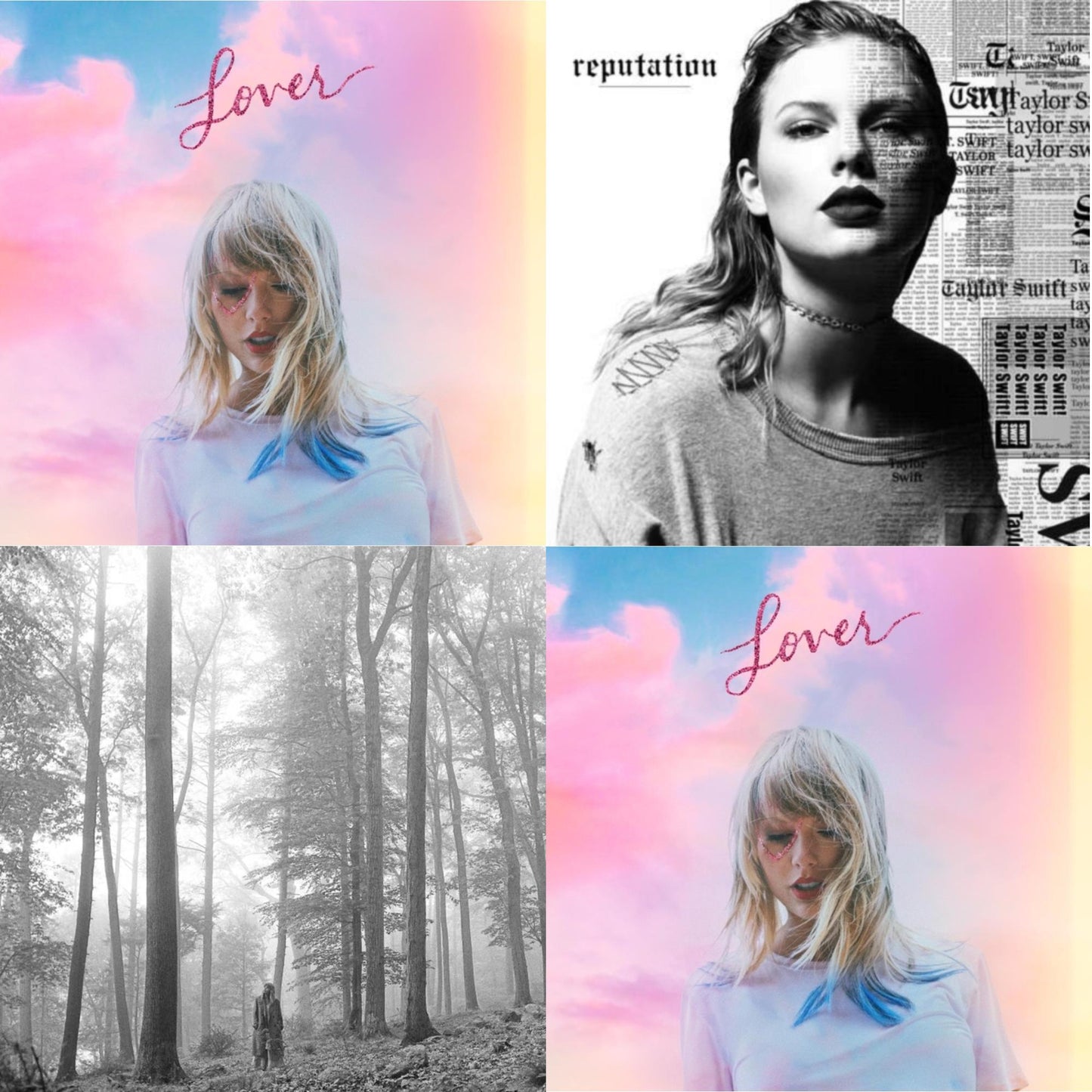 Taylor Swift - Folklore (Edited) & Lover (Deluxe) (Version 1) & Lover (Deluxe) (Version 4) & Reputation - CD Bundle