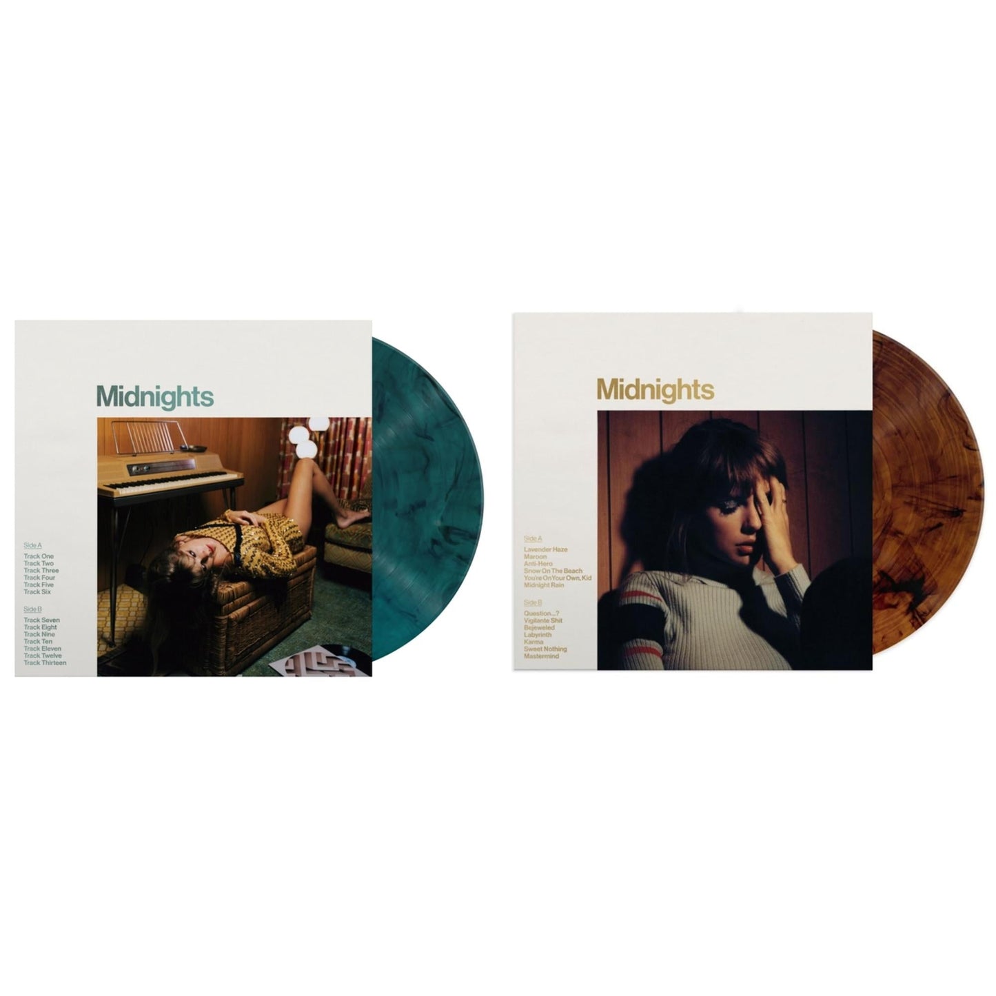 Taylor Swift - Midnights (X) (Jade Green LP Vinyl) & Midnights (X) (Mahogany Color LP Vinyl)