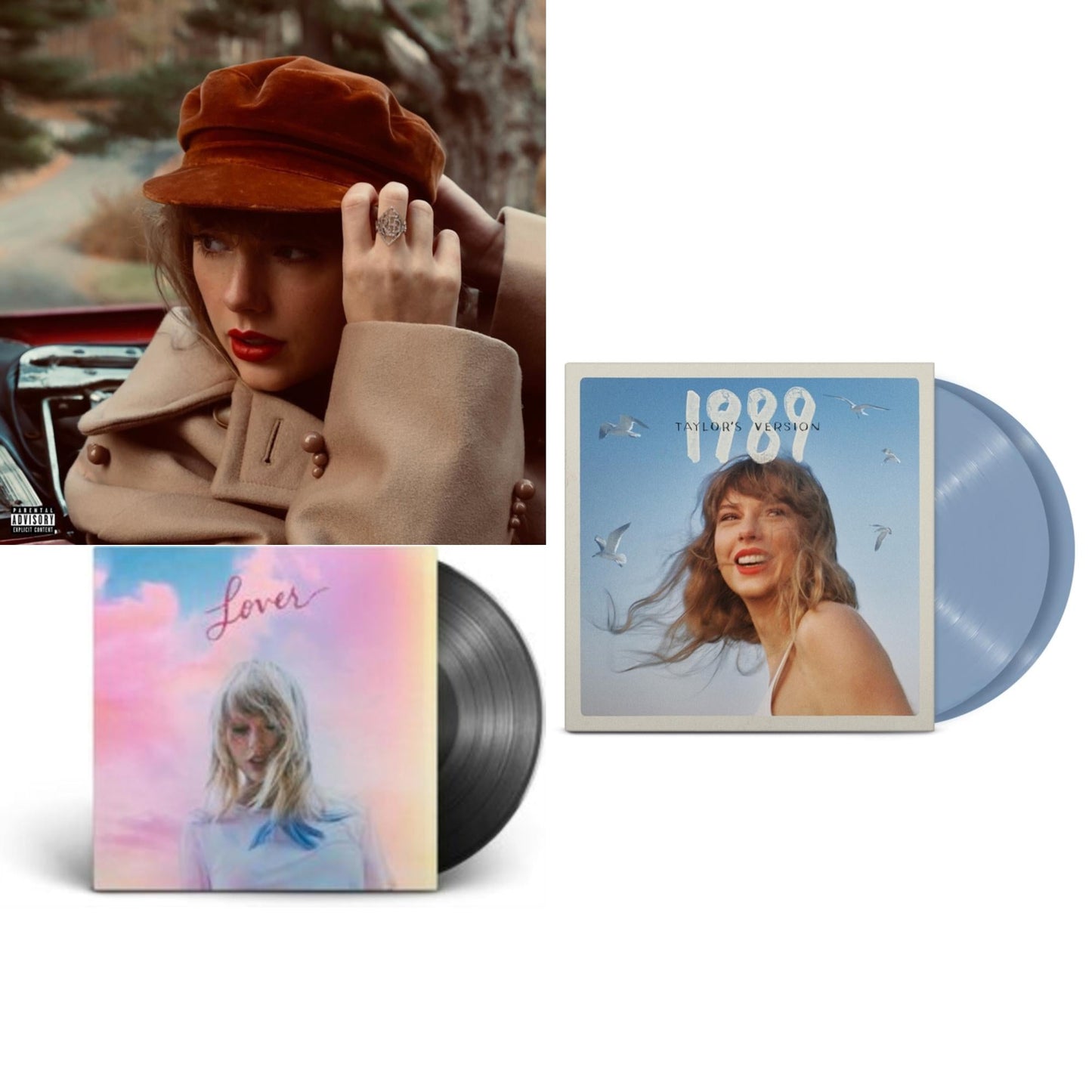 Taylor Swift - Red (Taylor's Version) (4LP) & Lover (2LP) & 1989 (Taylor's Version) (2LP/Crystal Skies Blue Vinyl)