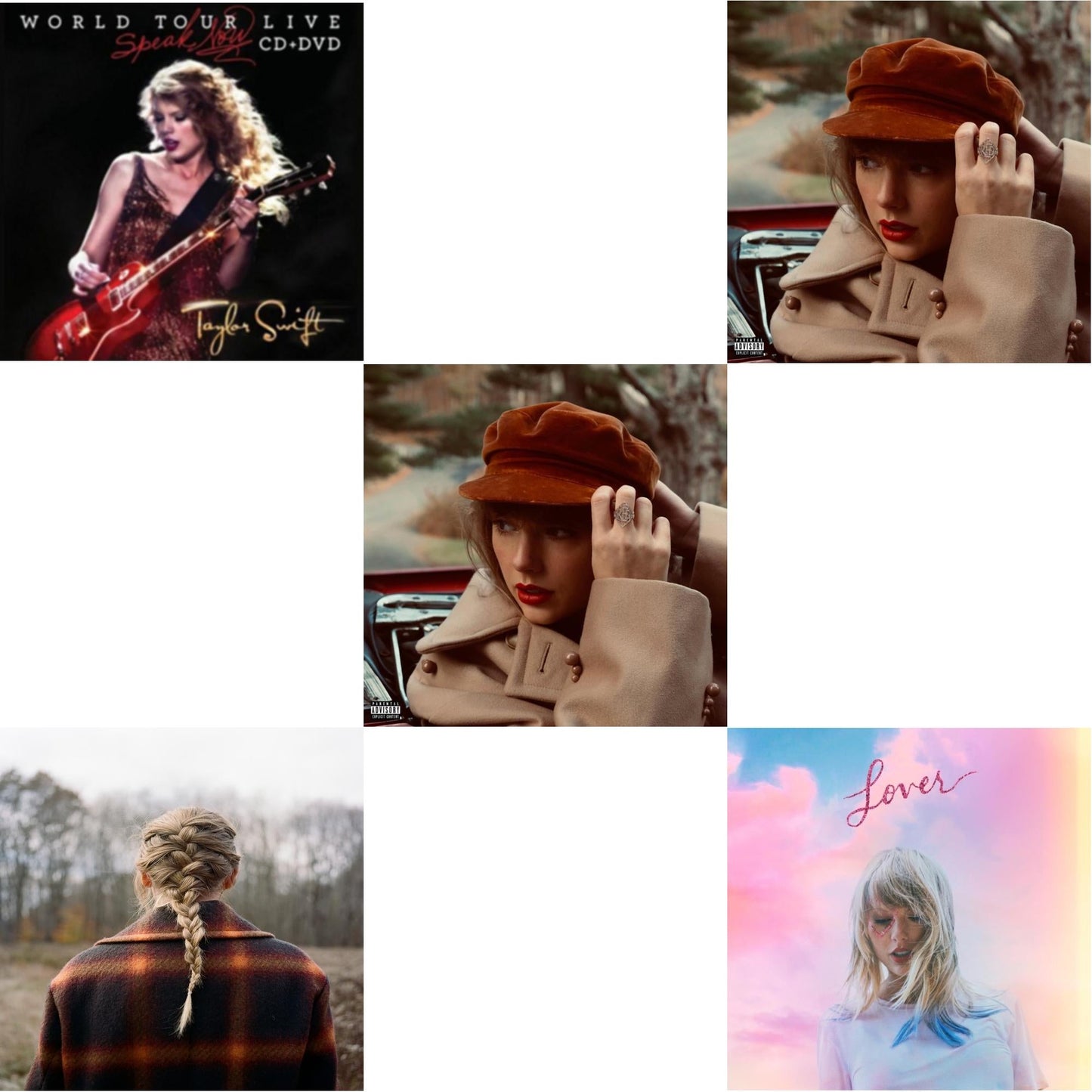 Taylor Swift - Evermore (X) & Red (Taylor's Version) (X) (2CD) & Red (Taylor's Version) (Edited) (2CD) & Speak Now World Tour Live (CD/DVD) & Lover (Deluxe) (Version 4)
